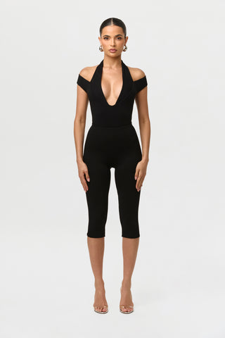 Smooth Off-Shoulder Halter Bodysuit