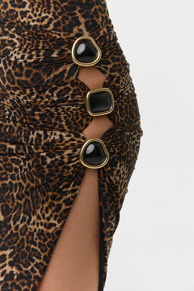 Naked Print Asymmetric Skirt