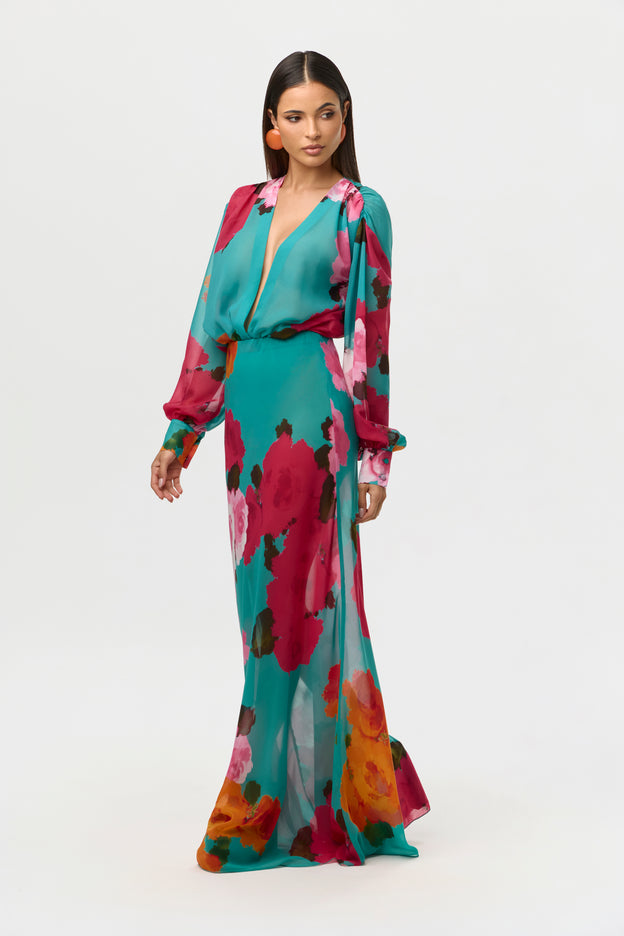 Chiffon Floral Maxi Skirt