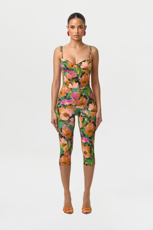 Naked Print Open Back Bodysuit