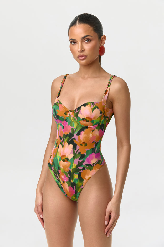 Naked Print Open Back Bodysuit