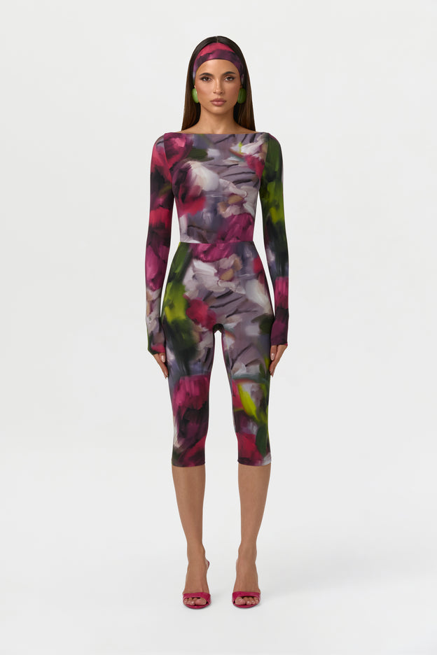 Naked Print Boatneck Bodysuit