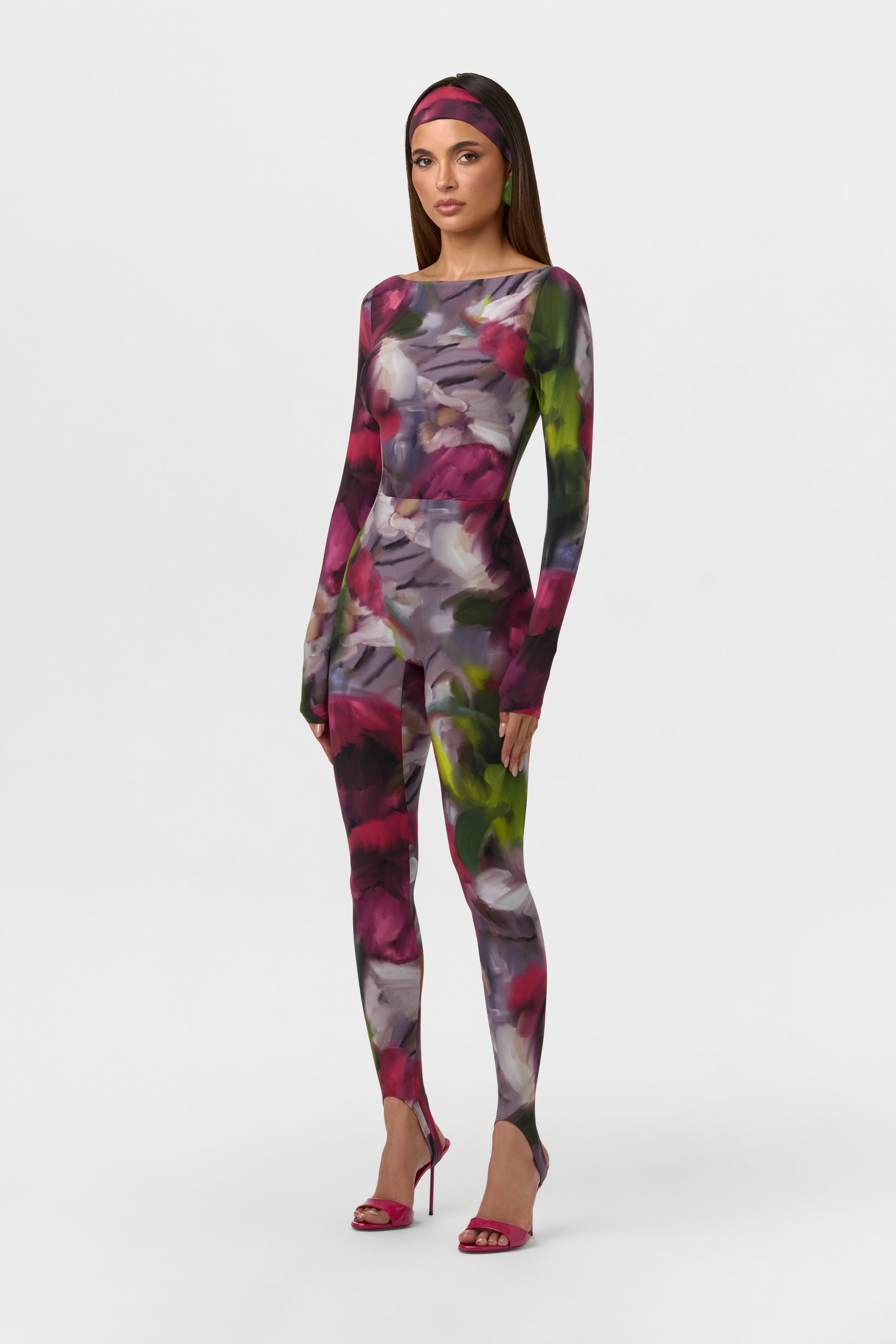 Baroque Bloom Naked Print Stirrup Leggings