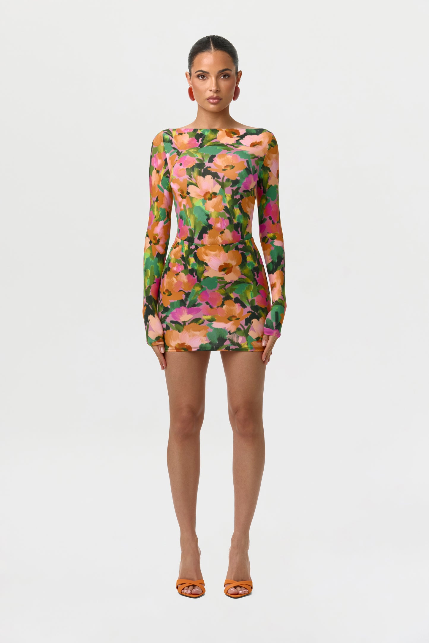 Naked Print Boatneck Bodysuit