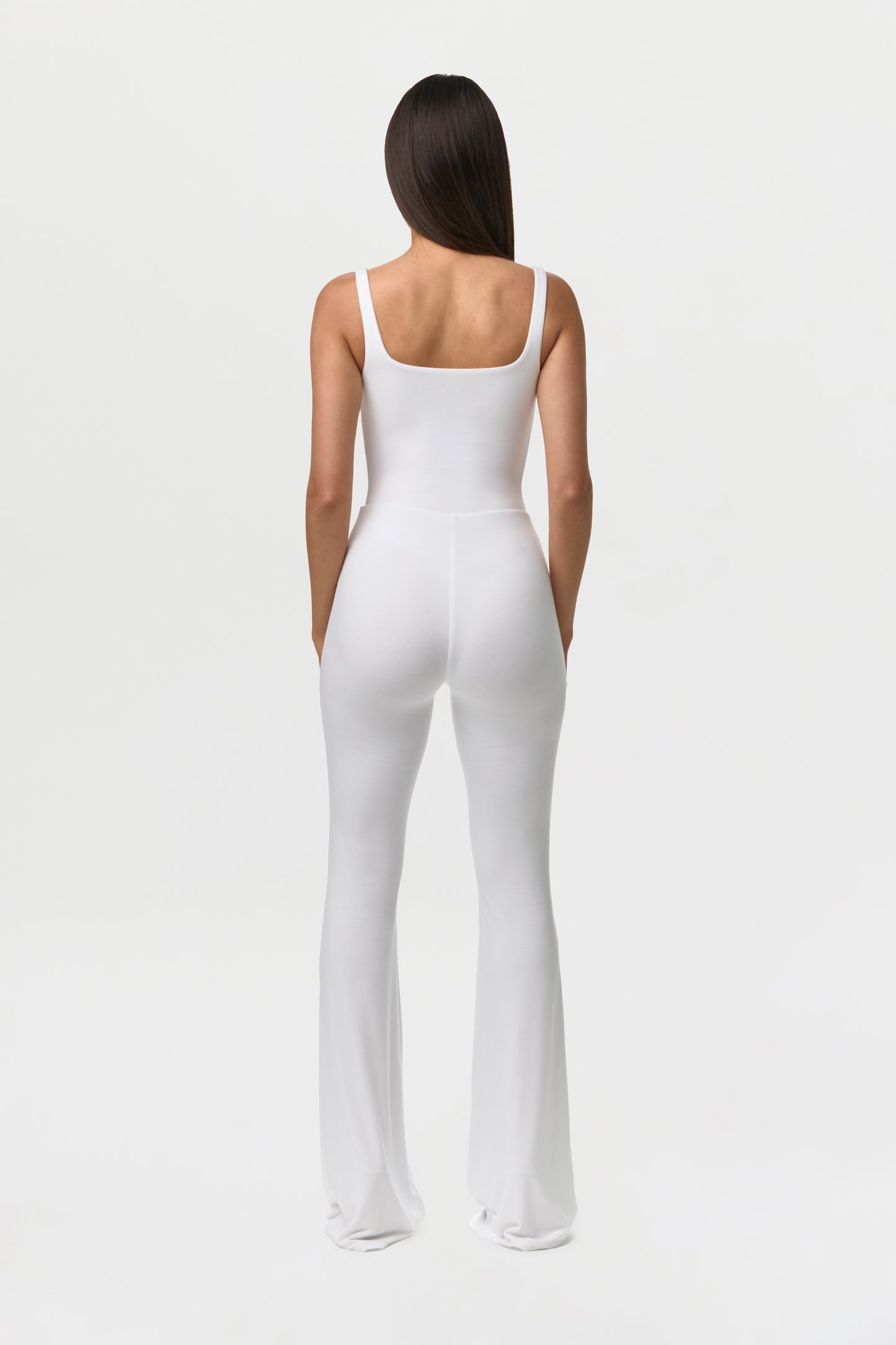 White Smooth Scoop Tank Bodysuit