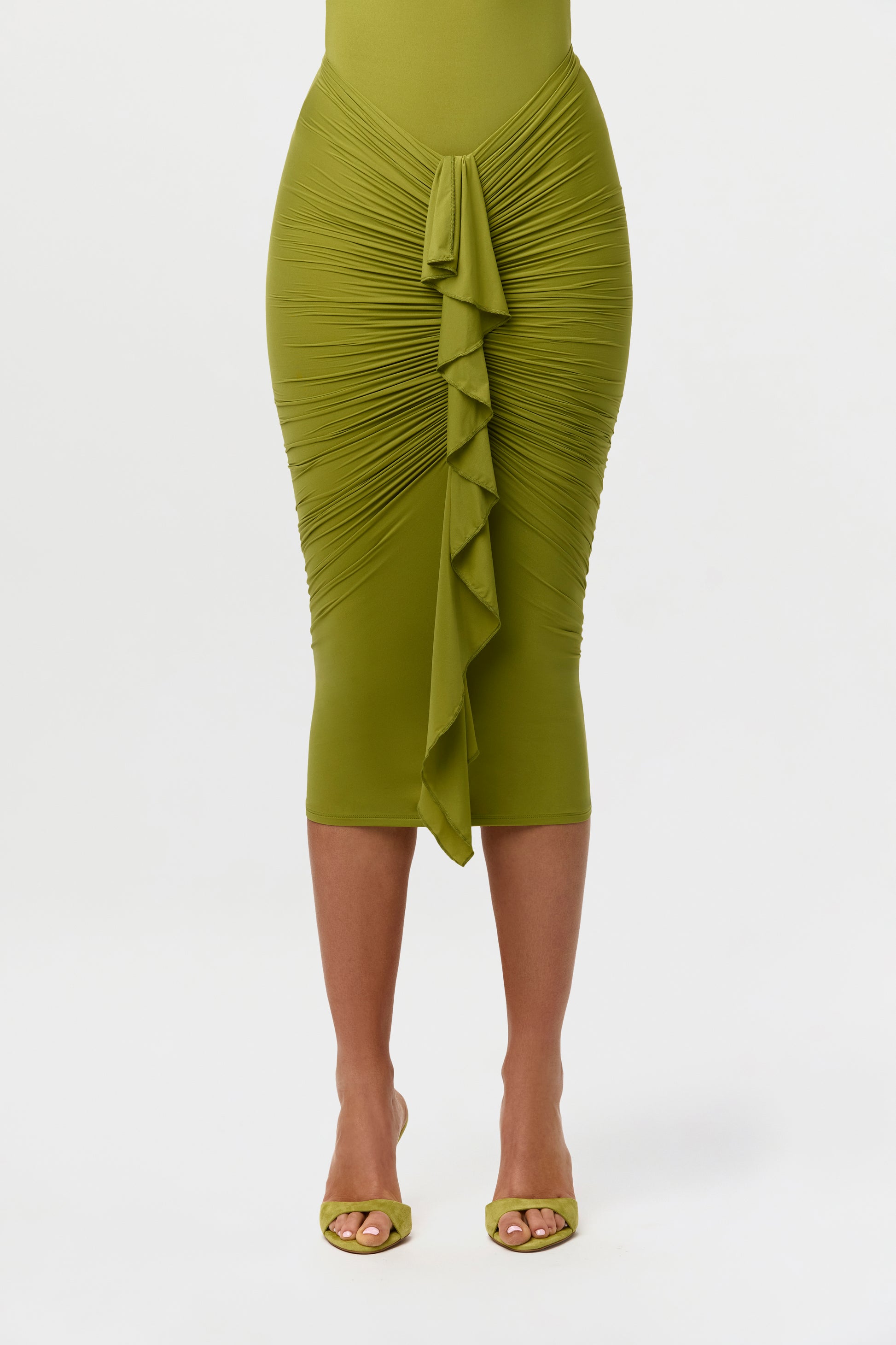 Naked Drape Midi Skirt