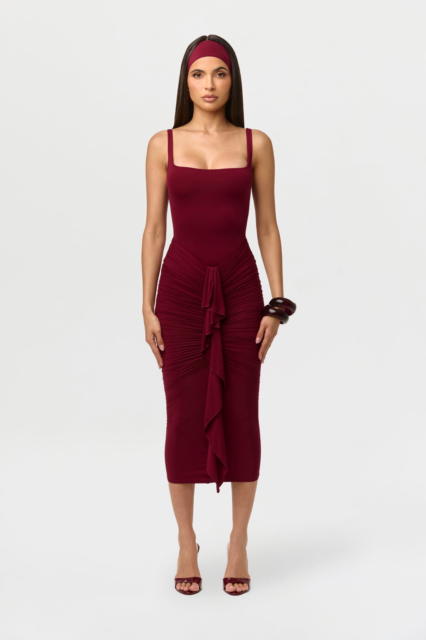 Naked Drape Midi Skirt