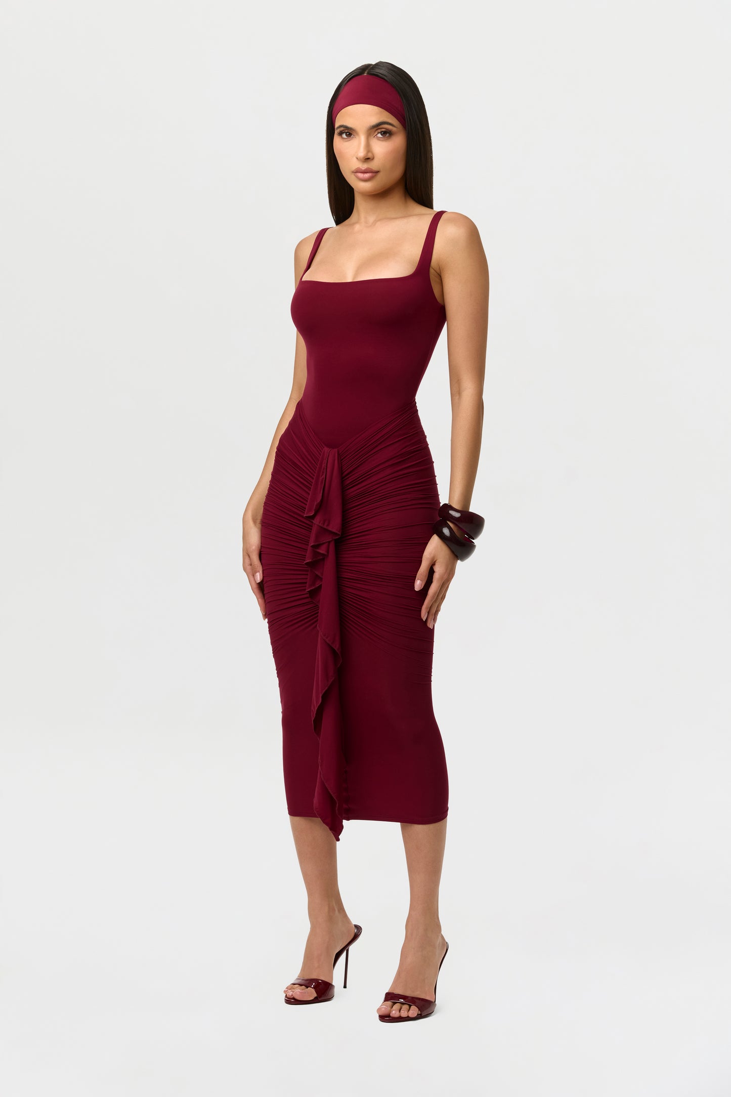 Naked Drape Midi Skirt