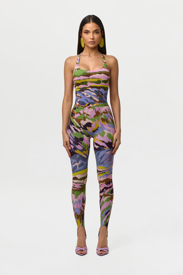 Naked Print Stirrup Legging Petite