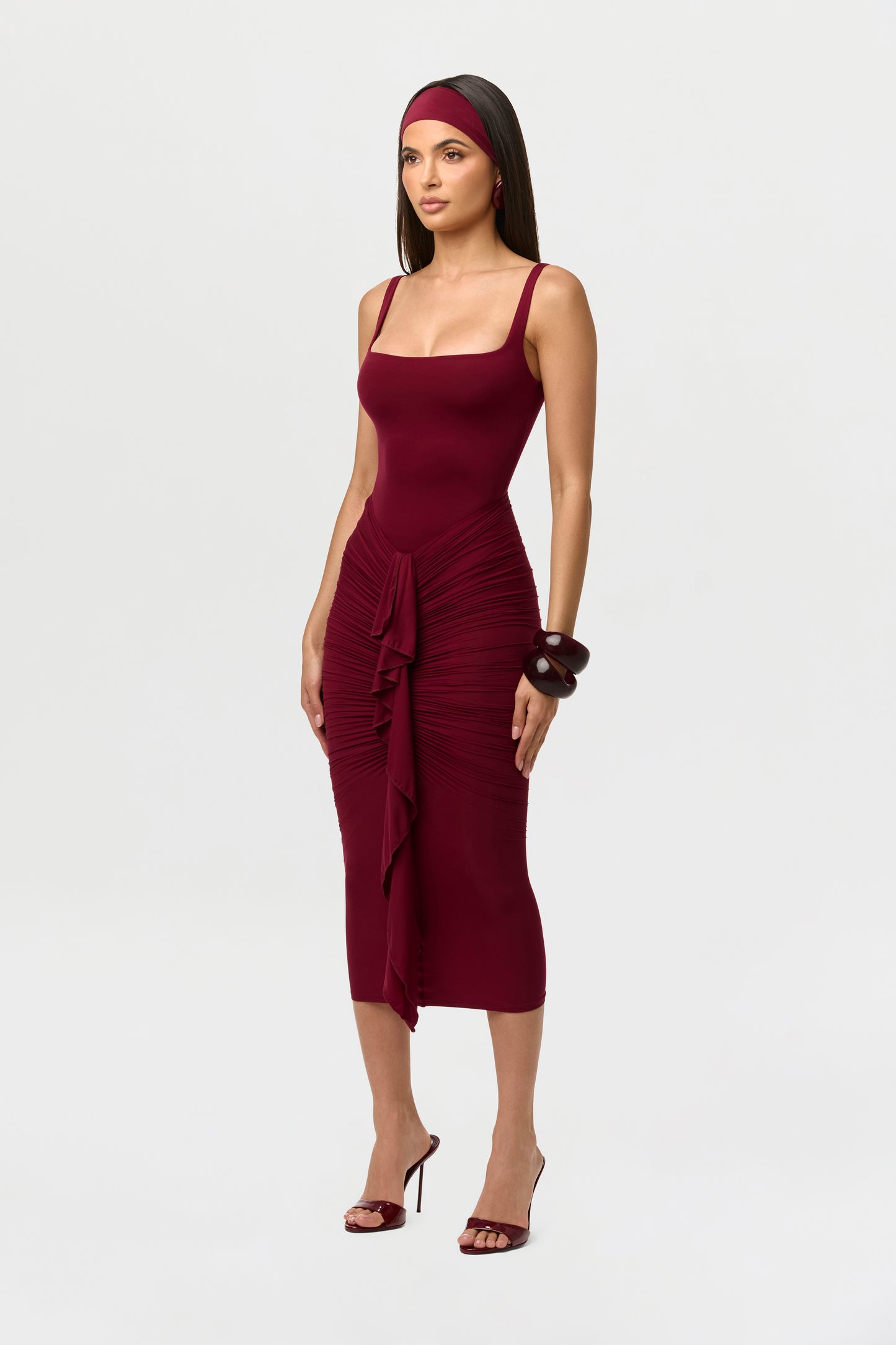 Naked Drape Midi Skirt