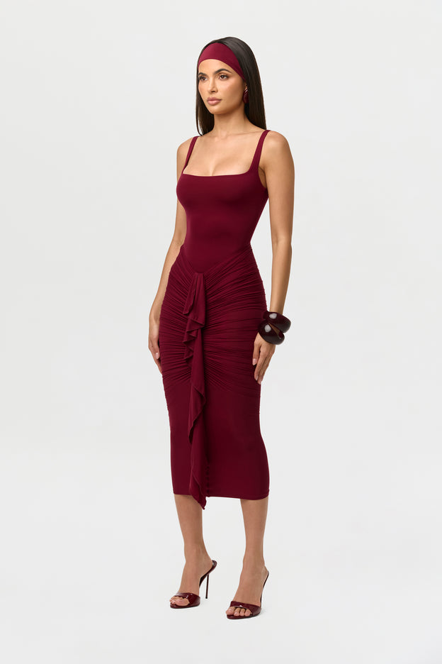 Naked Drape Midi Skirt