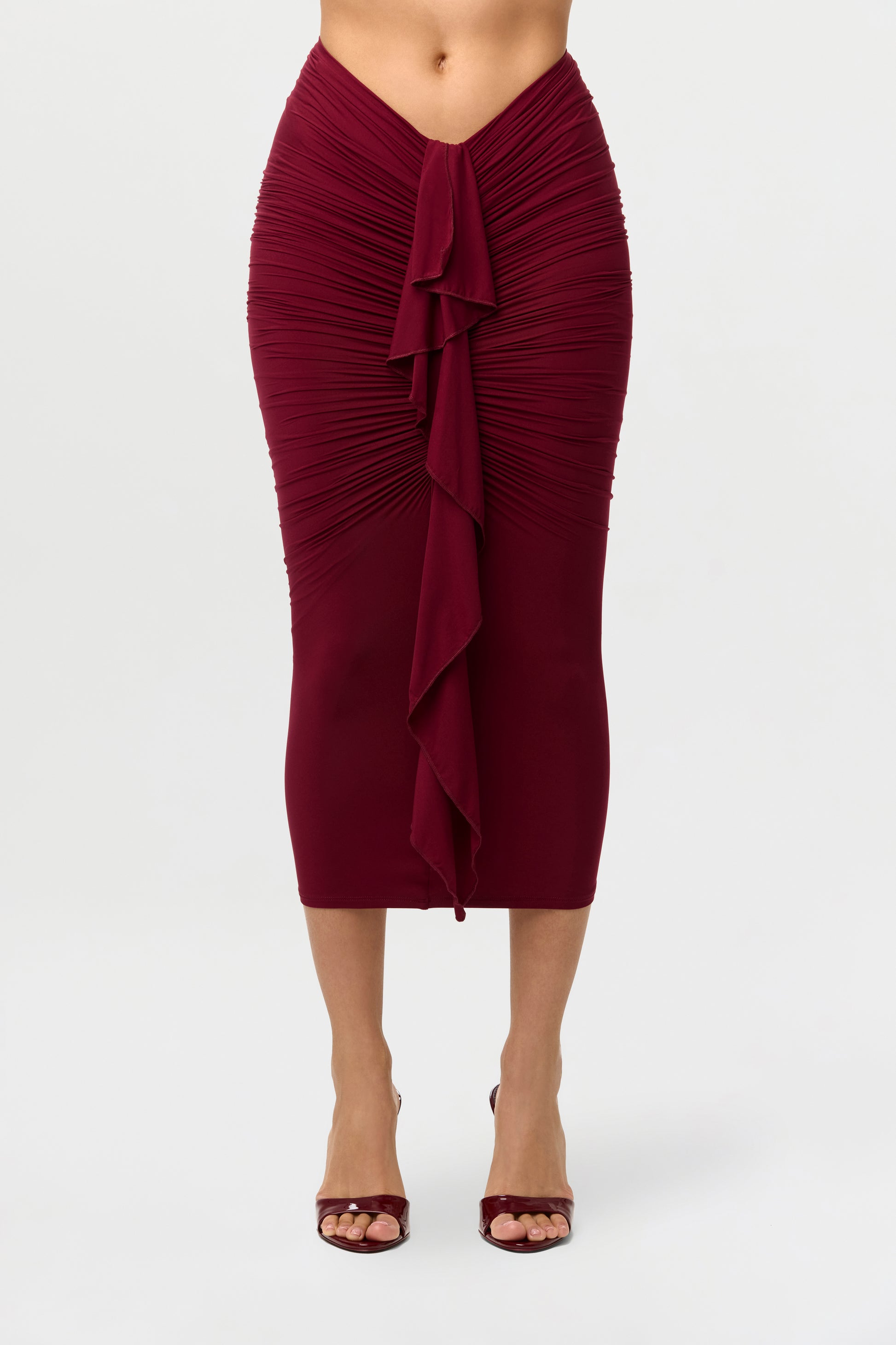 Naked Drape Midi Skirt