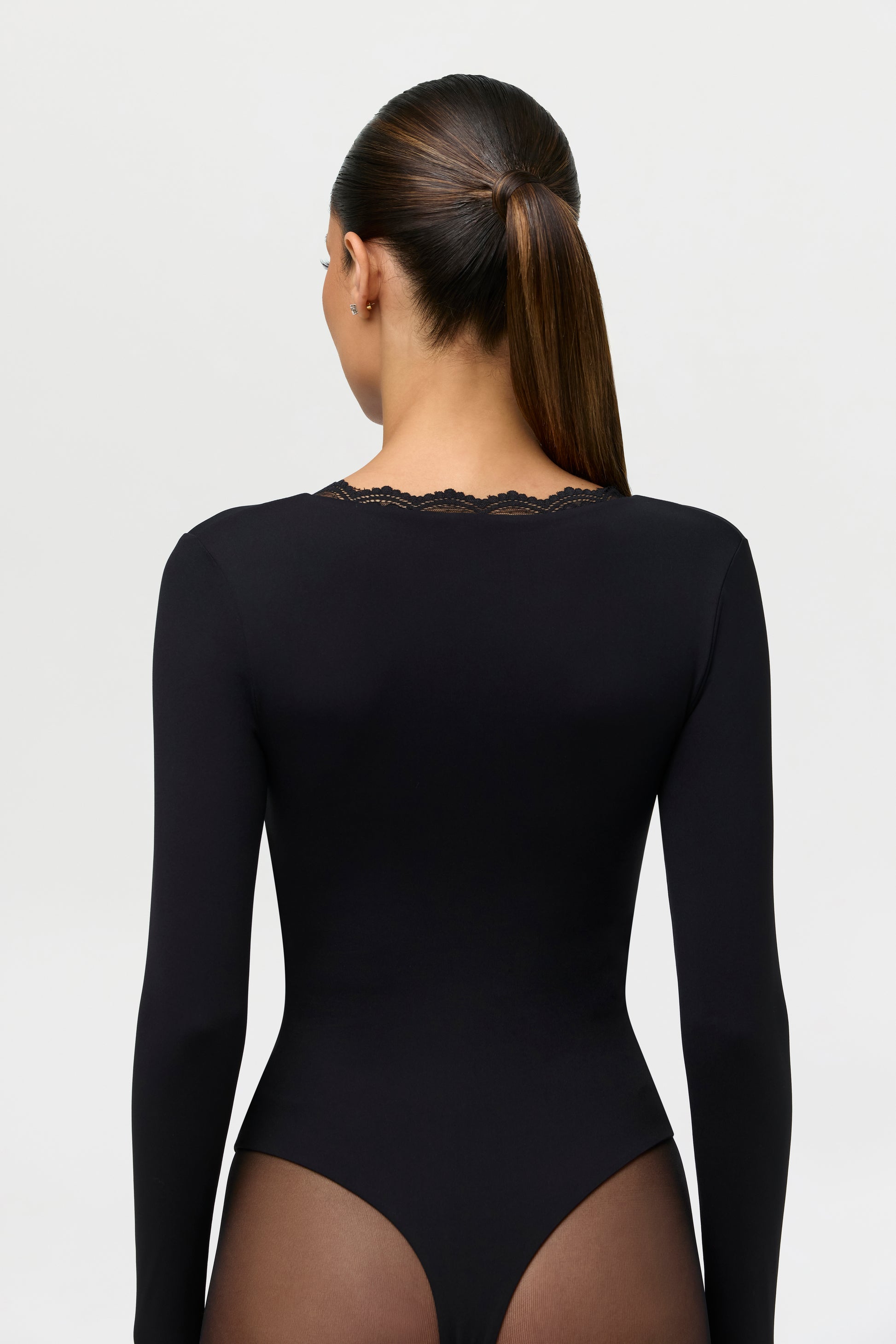 Black Naked Form V-Neck Bodysuit
