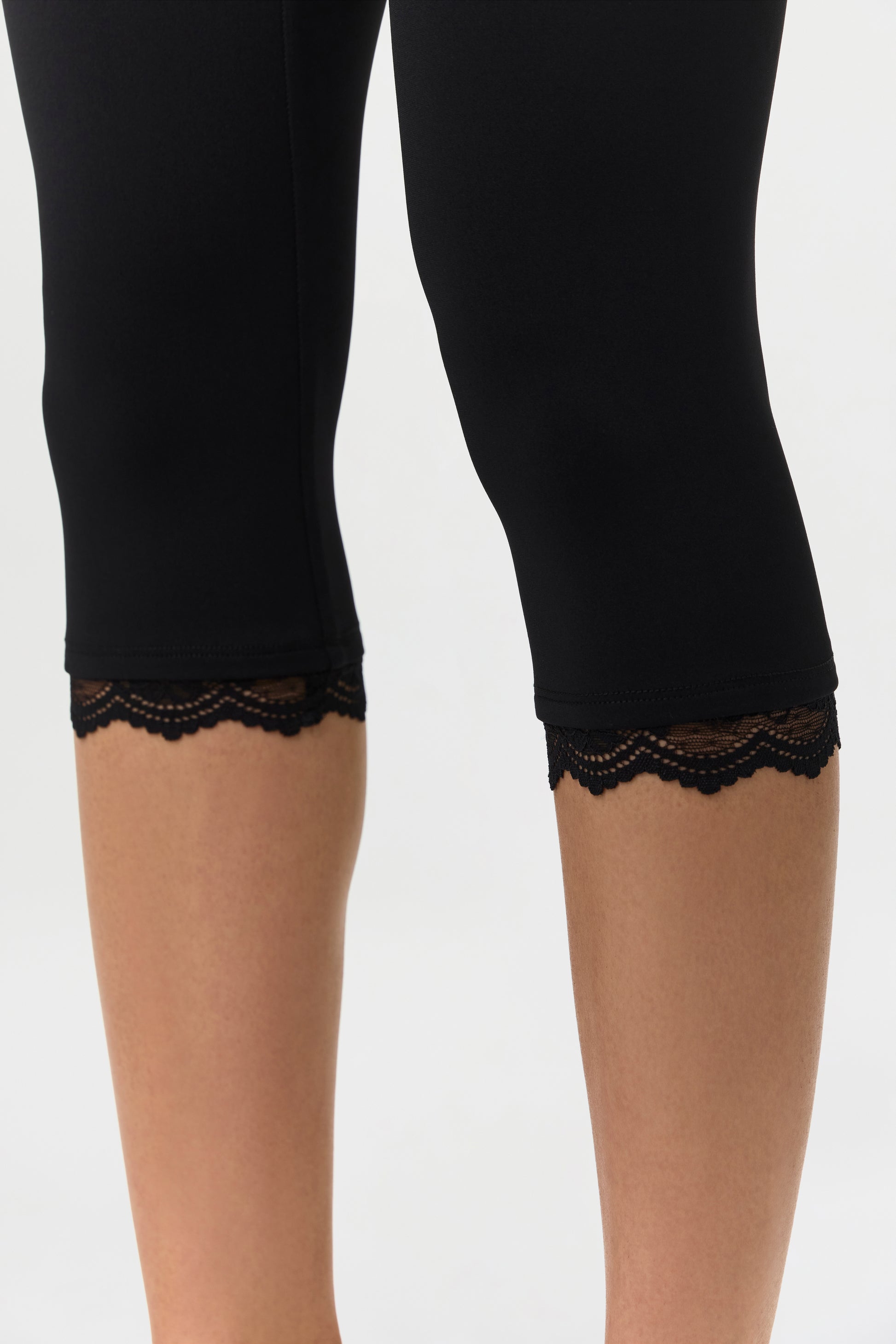Black Naked Form Lace Capri Leggings