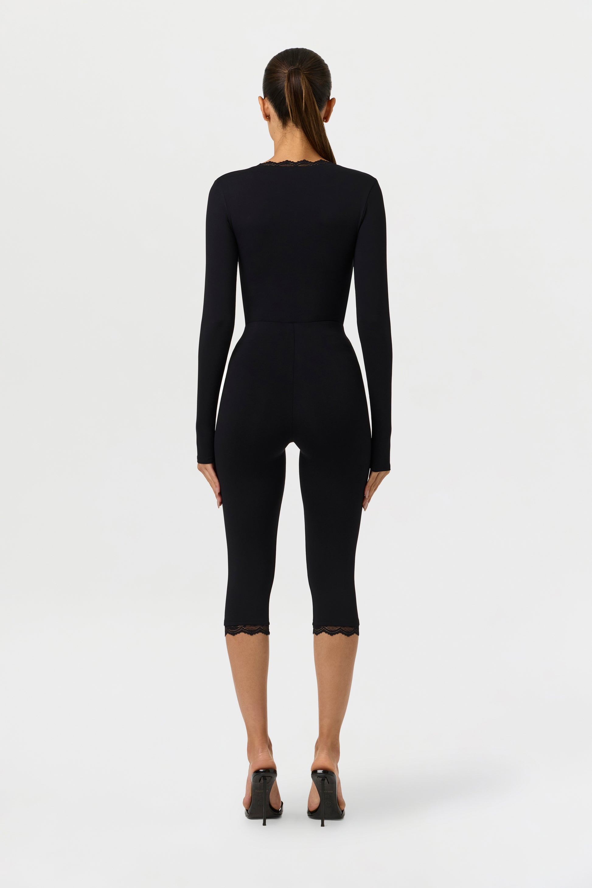 Black Naked Form V-Neck Bodysuit