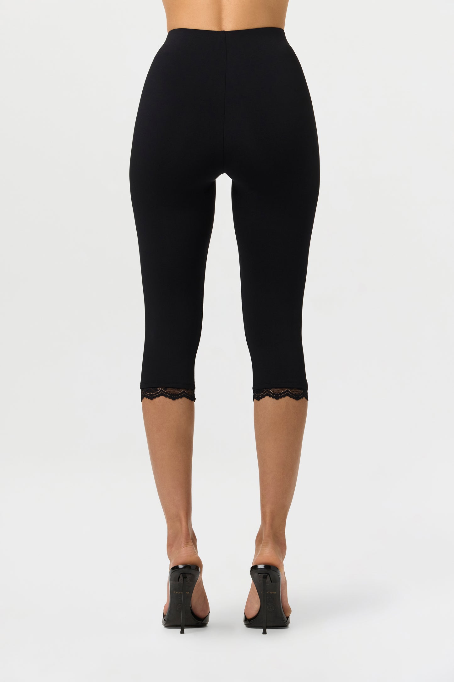 Black Naked Form Lace Capri Leggings