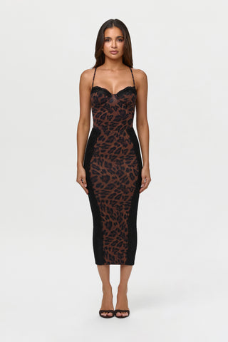 Naked Print Lace Midi Skirt