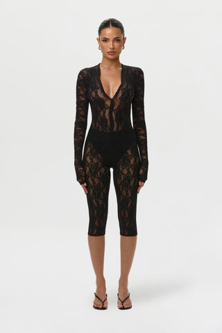Stretch Lace Capri Leggings