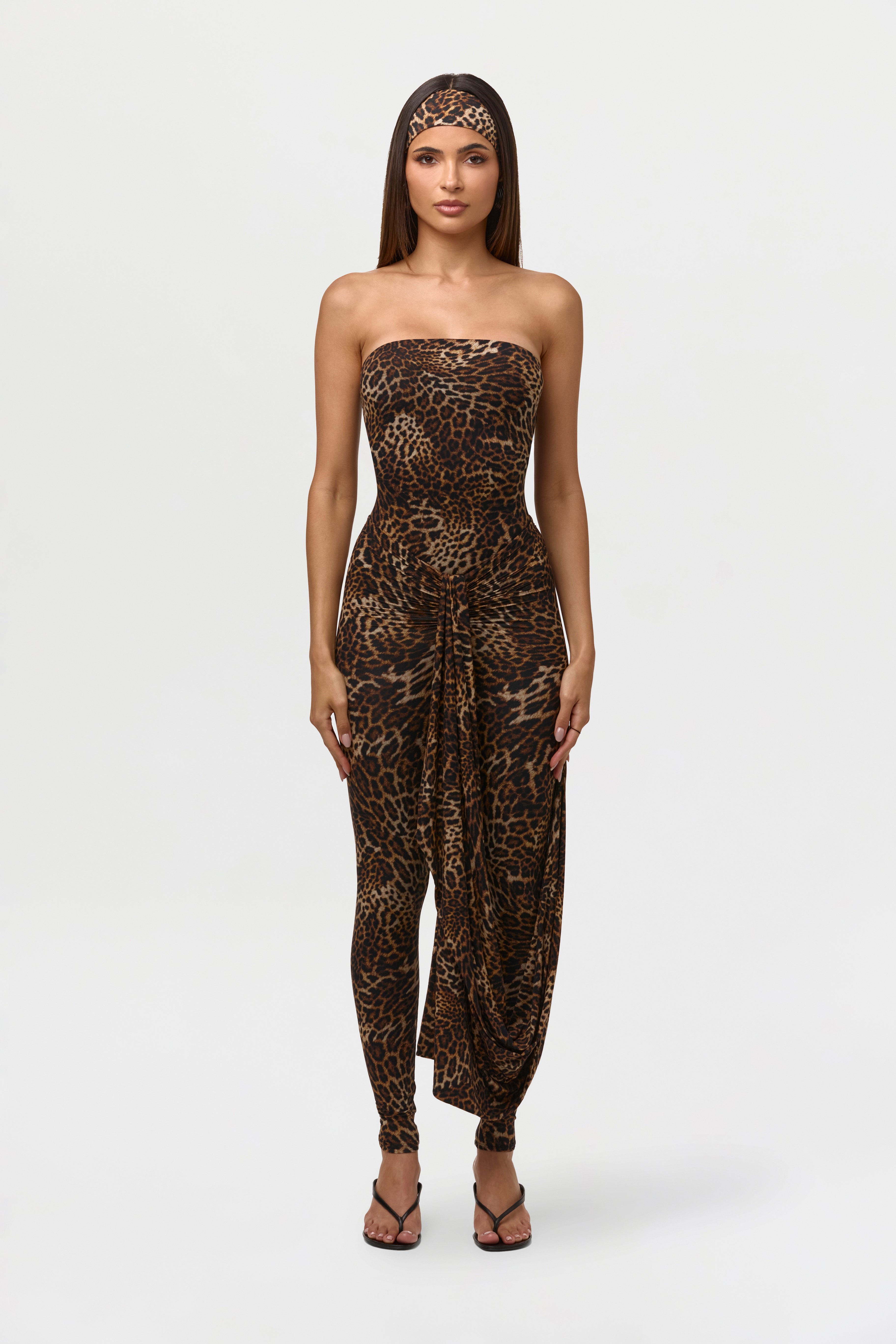 Naked Print Cinched Front Leggings