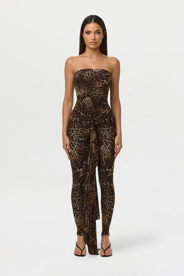 Naked Print Cinched Front Leggings Petite