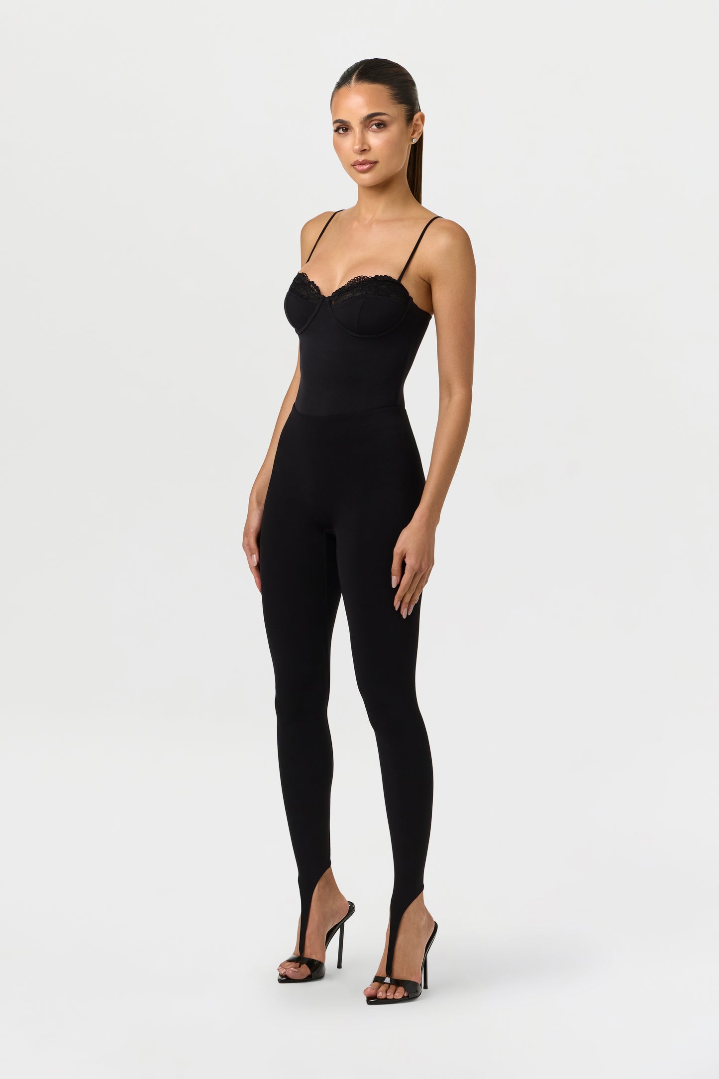 Black Naked Lace Balconette Bodysuit
