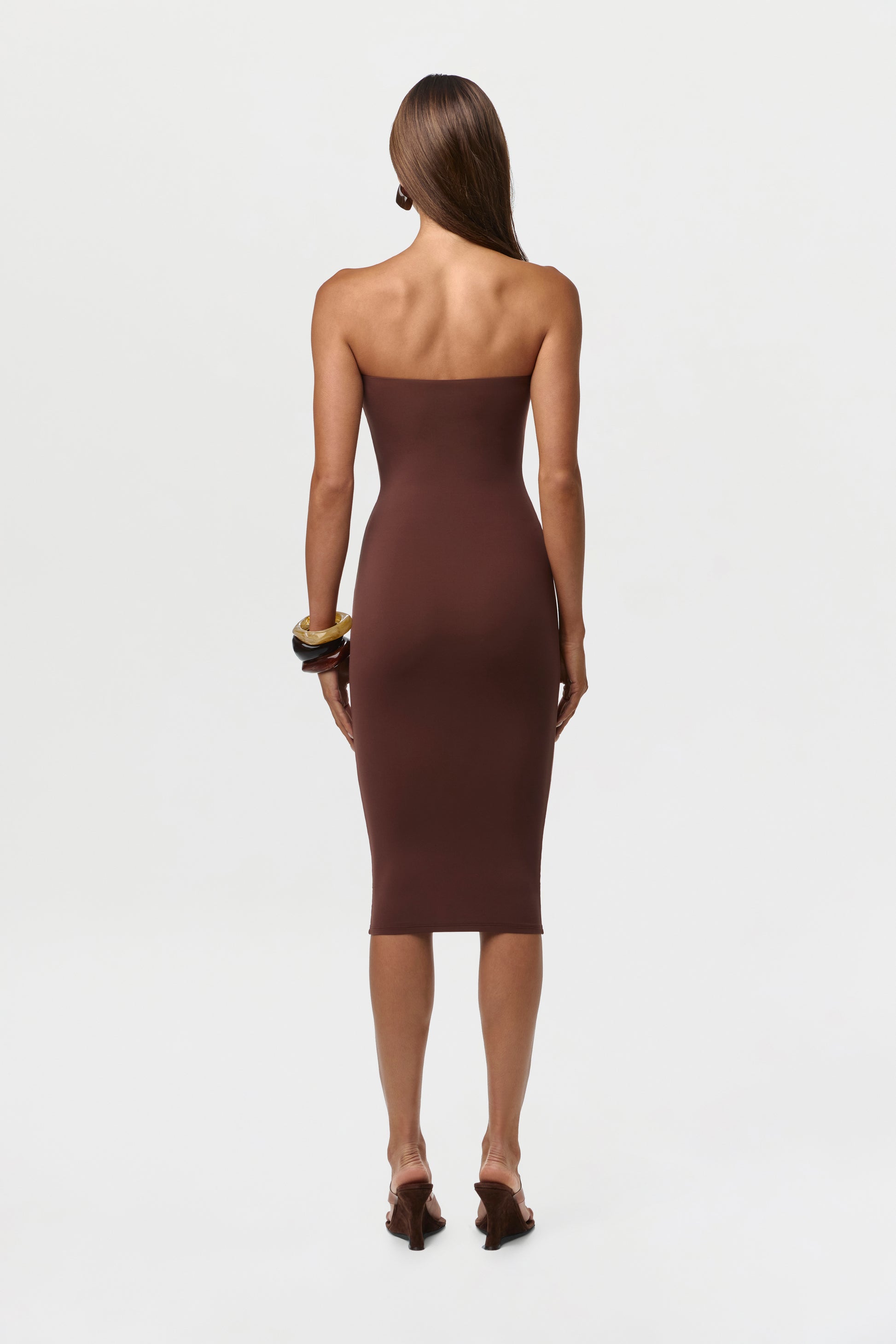 Chocolate Naked Tube Midi Dress