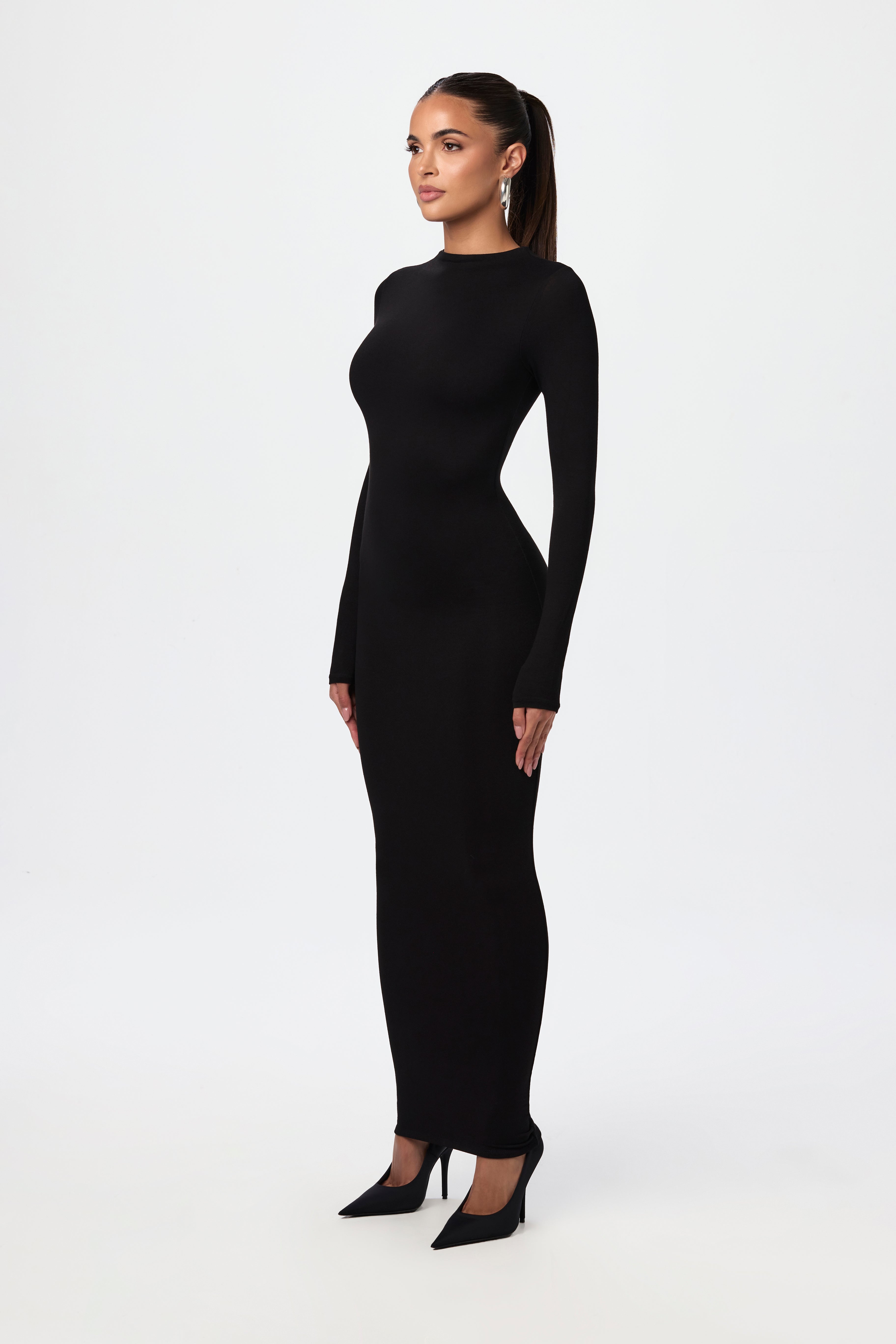 Women's Dress Sculpt Mock Neck NW by Naked Wardrobe, Black / S