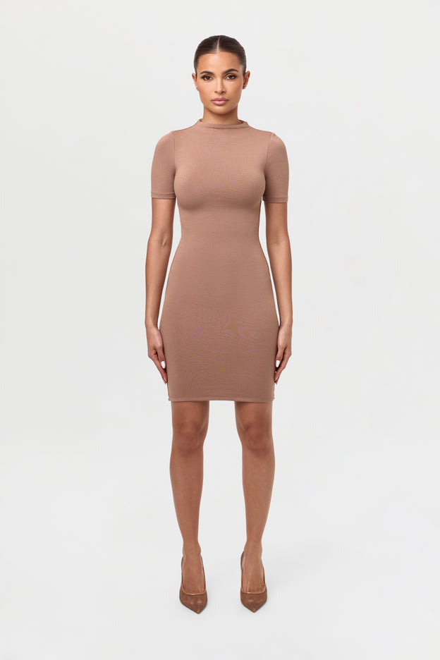 naked wardrobe brown dress Modal Halter Maxi Dress