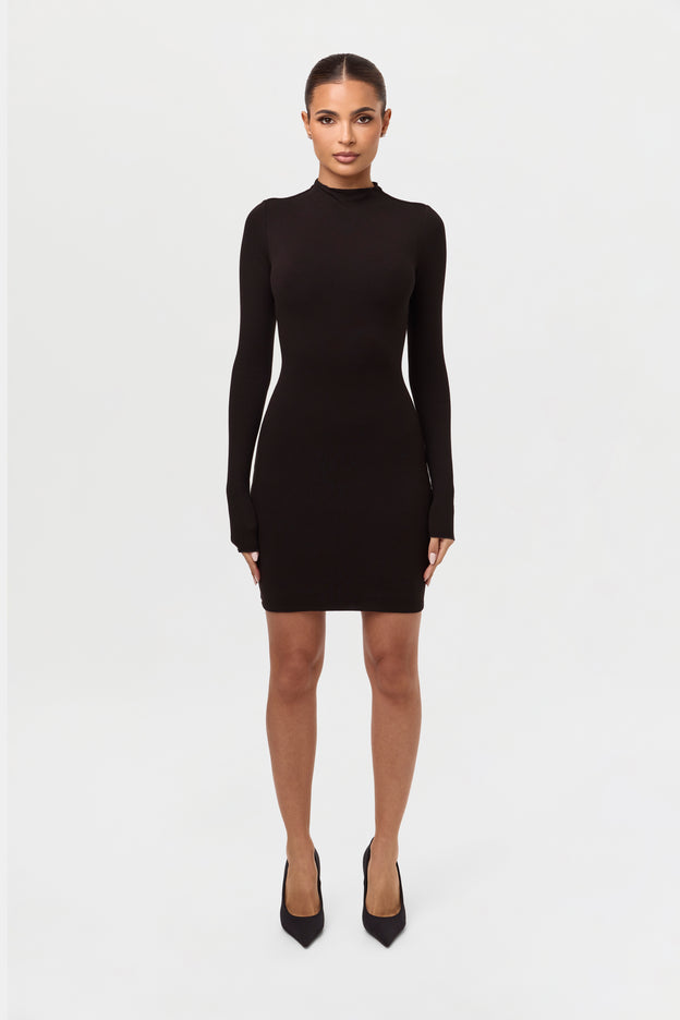 the ribbed mini dress