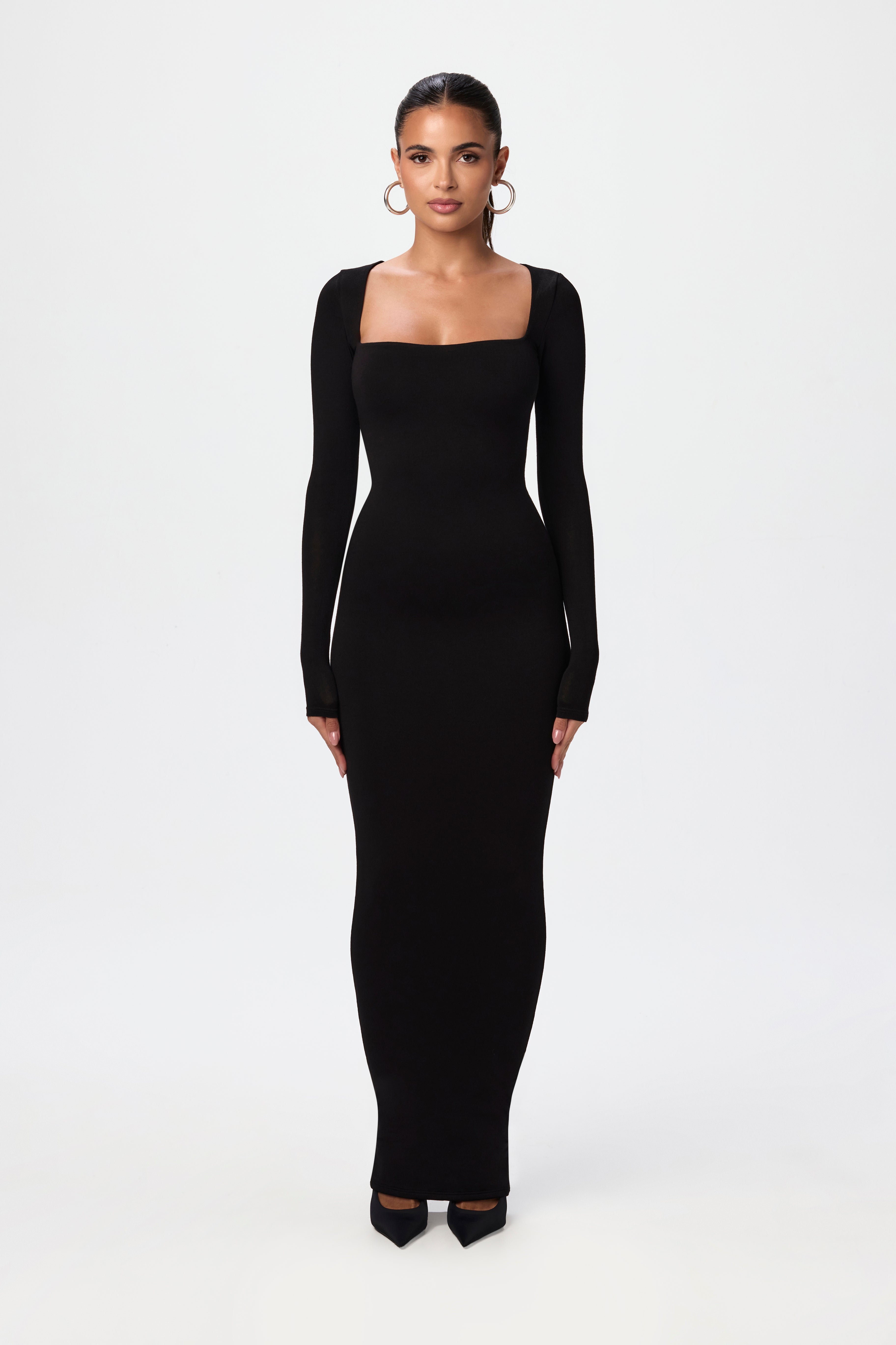 NW Square Neck Sculpt Maxi Dress