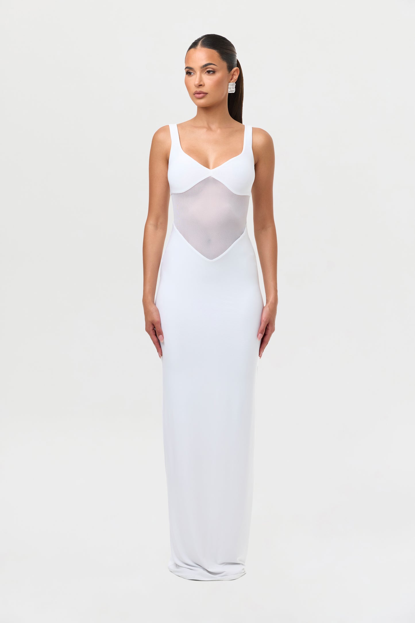Hourglass Mesh Contrast Dress