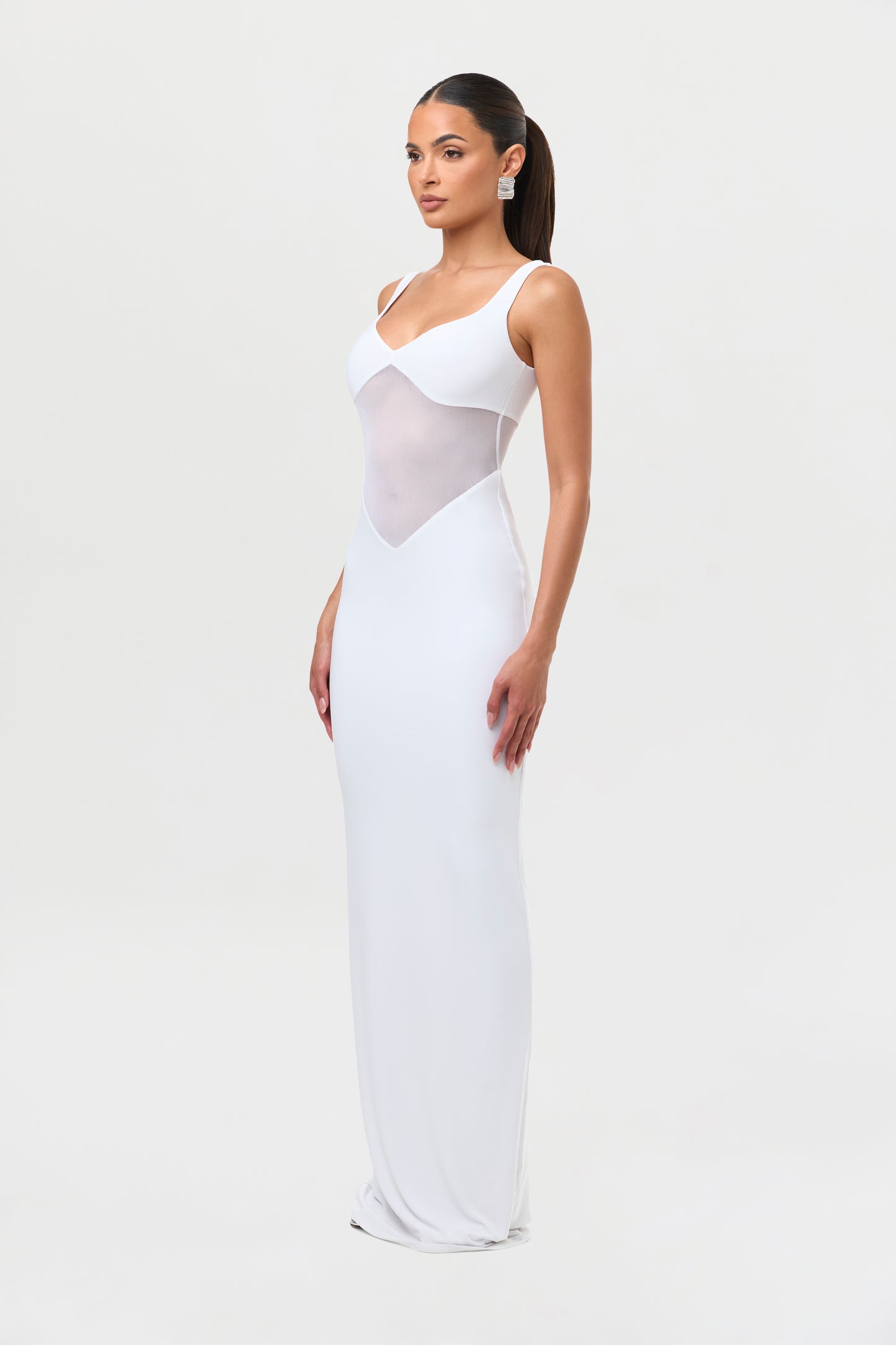 Hourglass Mesh Contrast Dress