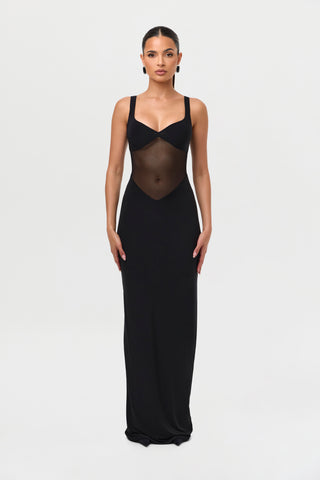 Hourglass Mesh Contrast Dress