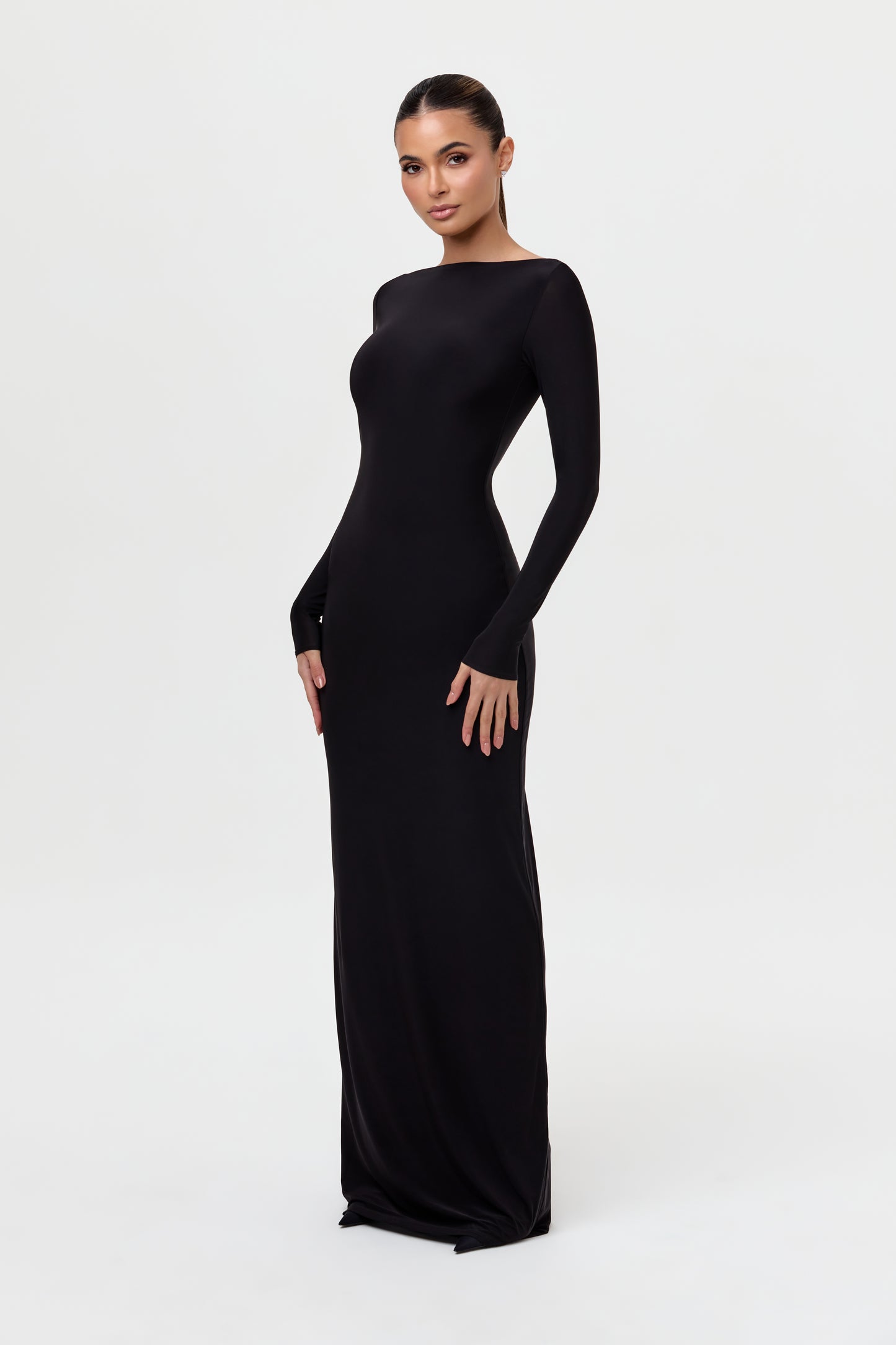 Hourglass Mesh Back Maxi Dress