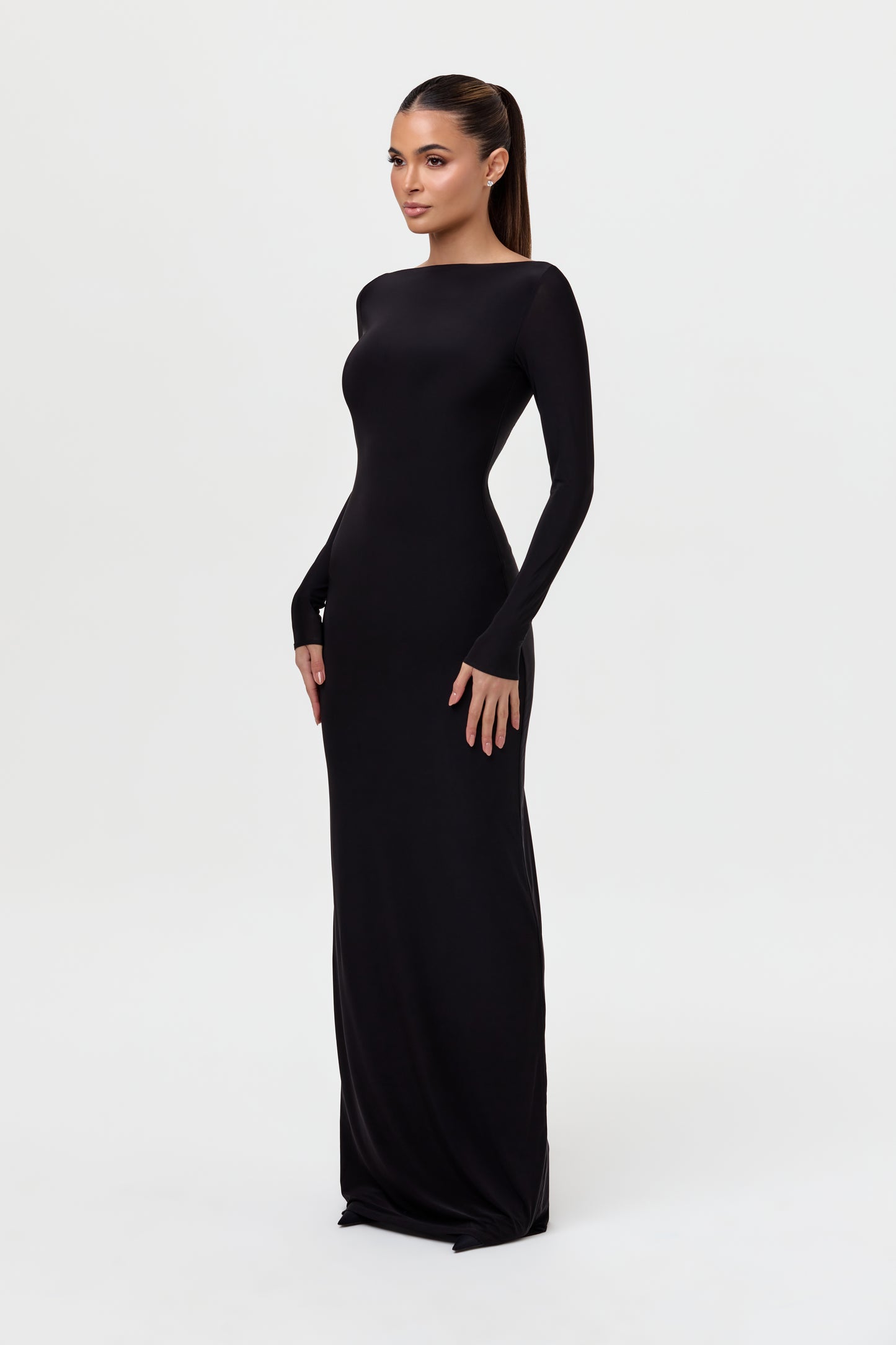 Hourglass Mesh Back Maxi Dress