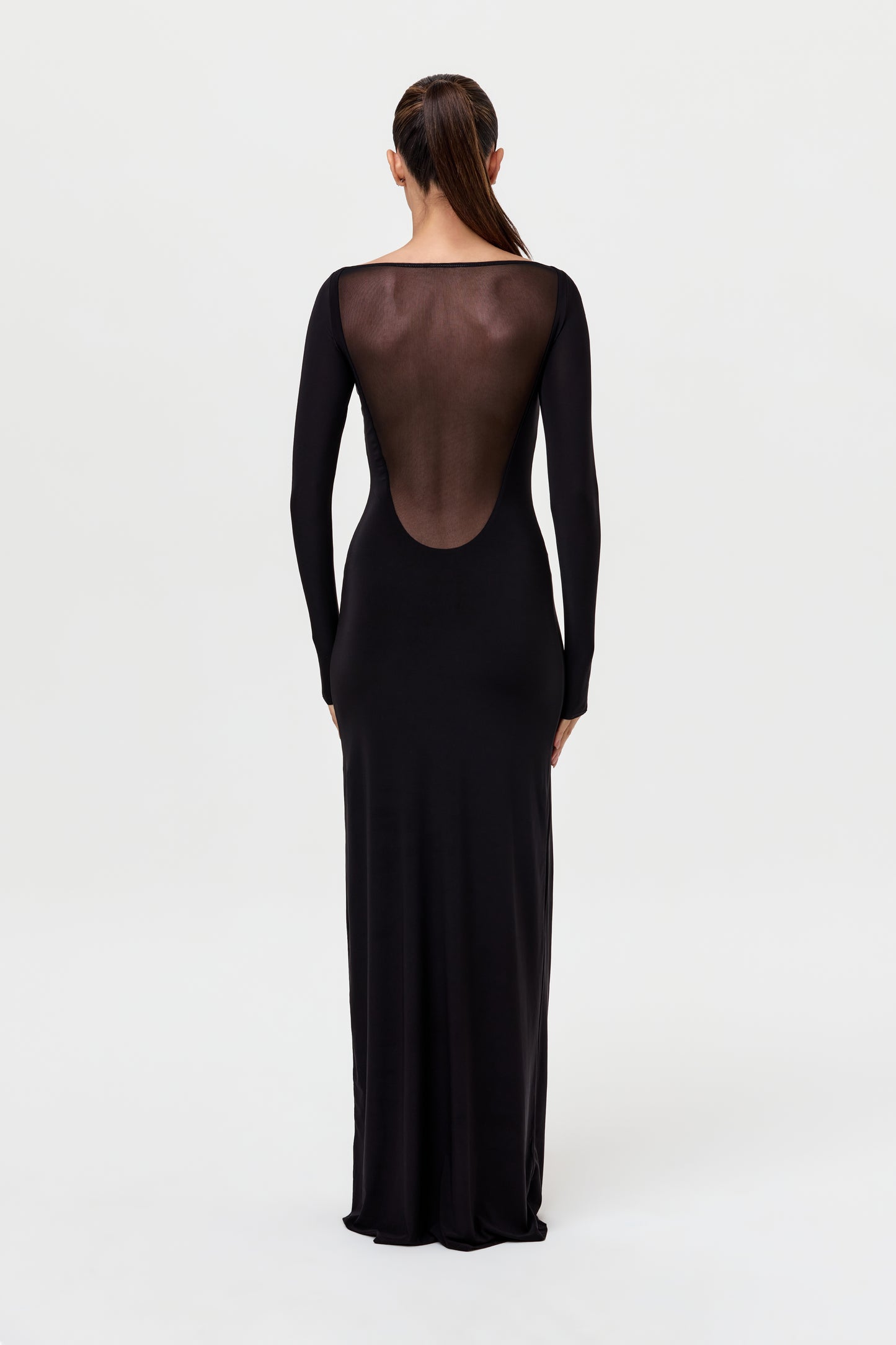 Hourglass Mesh Back Maxi Dress