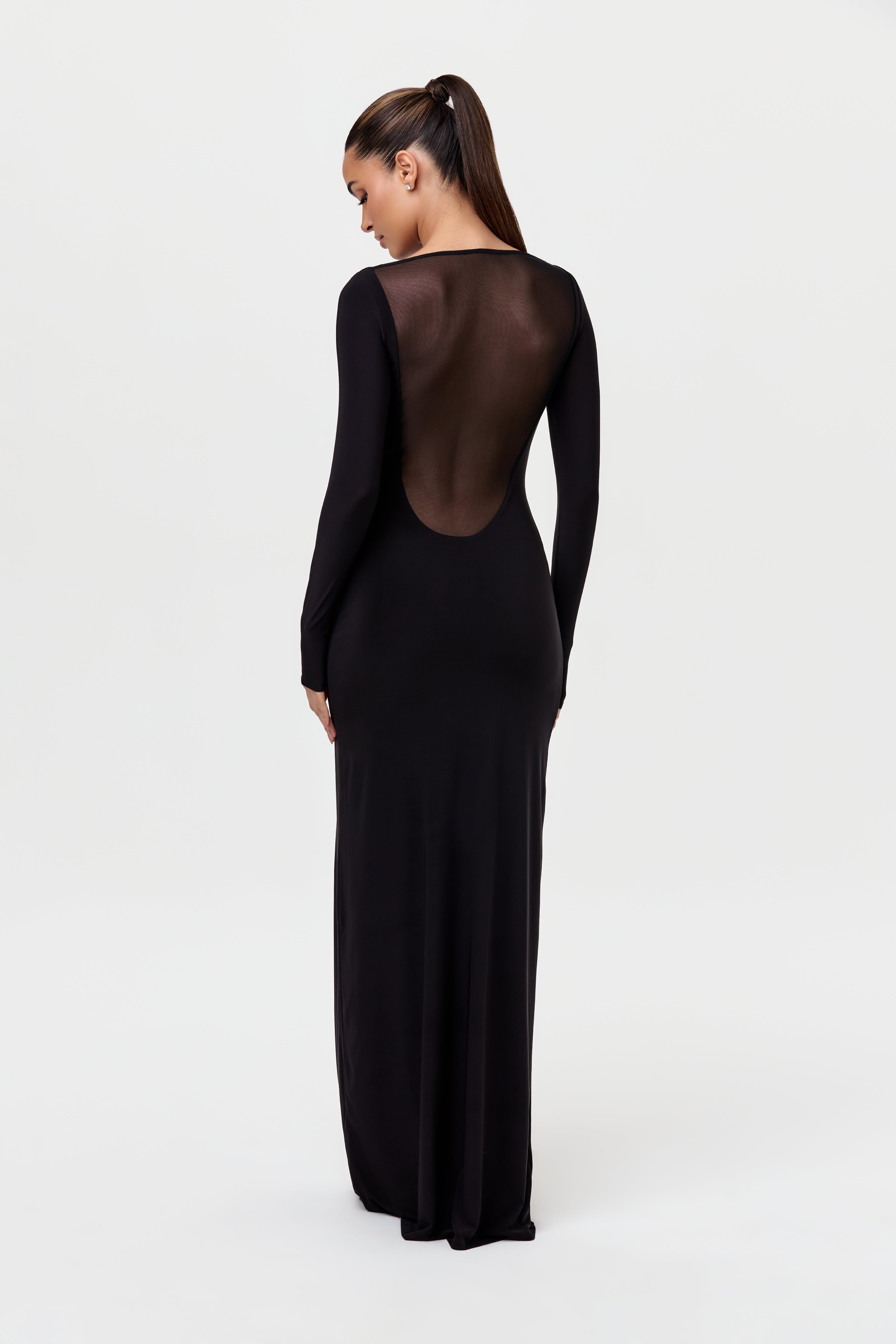 Hourglass Mesh Back Maxi Dress