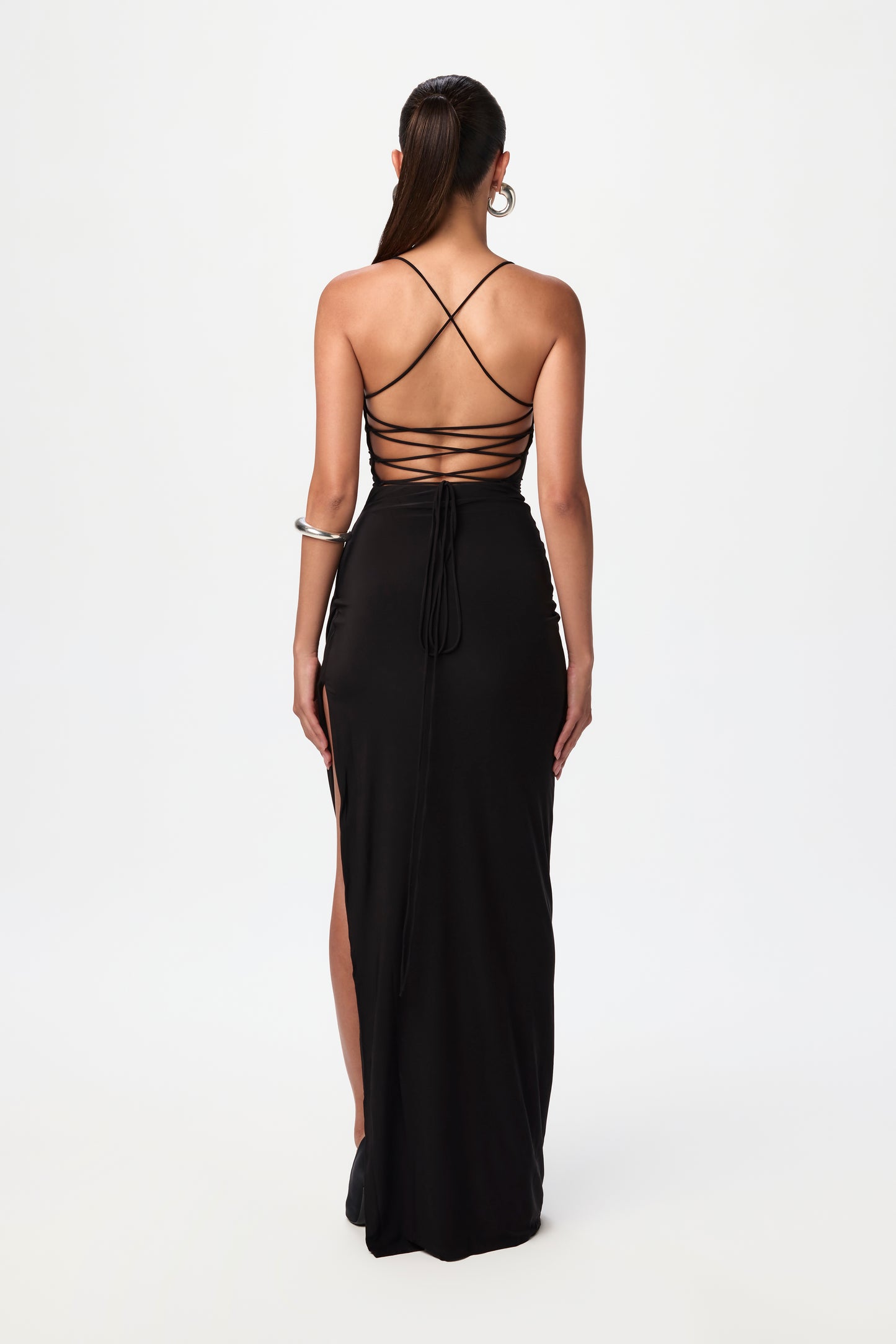 Hourglass Ruched Strap Maxi Dress