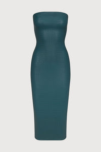 Vegan Leather Crocodile Tube Dress