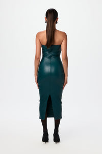 Vegan Leather Crocodile Tube Dress