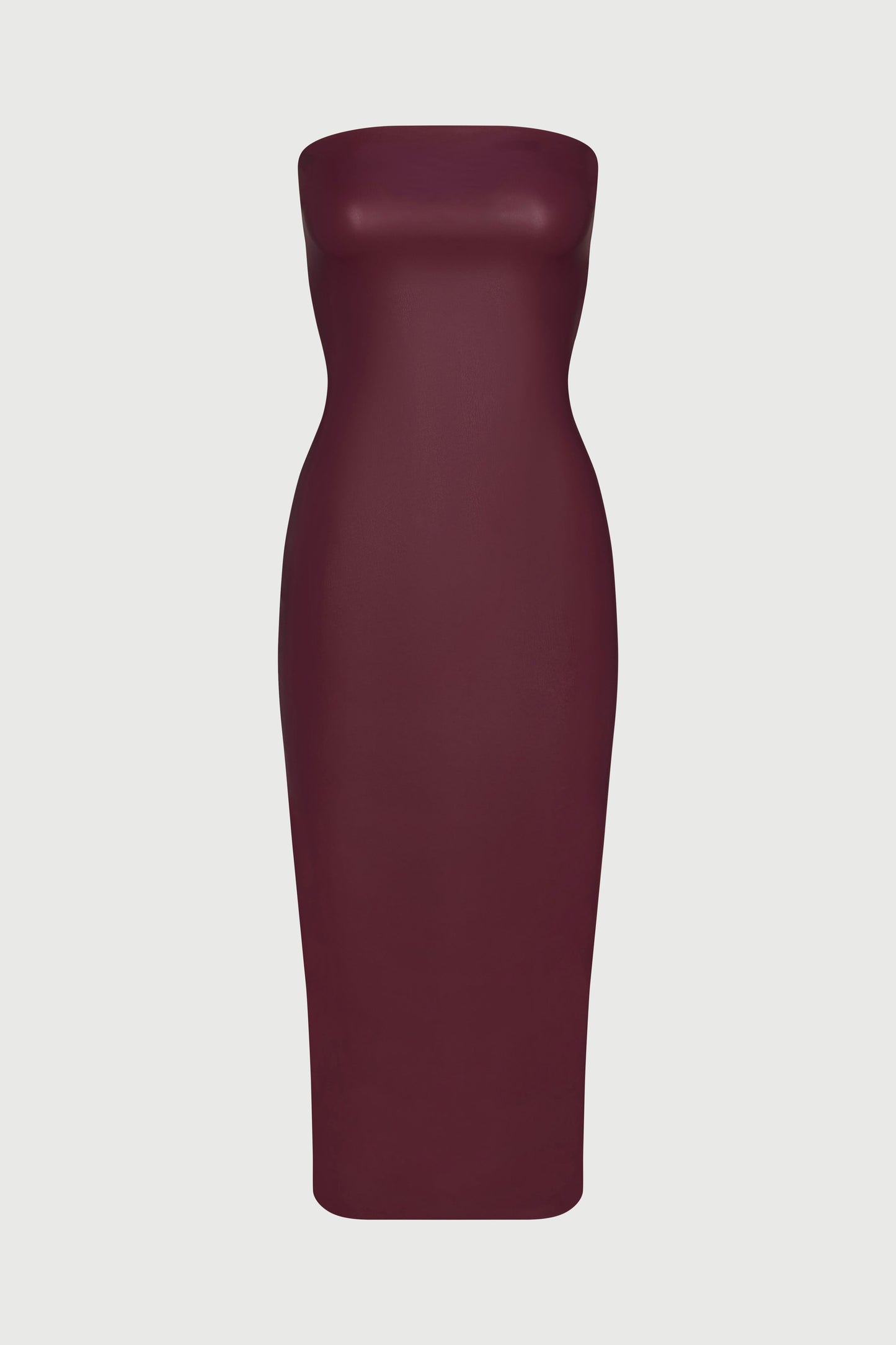 Vegan Leather Tube Midi Dress