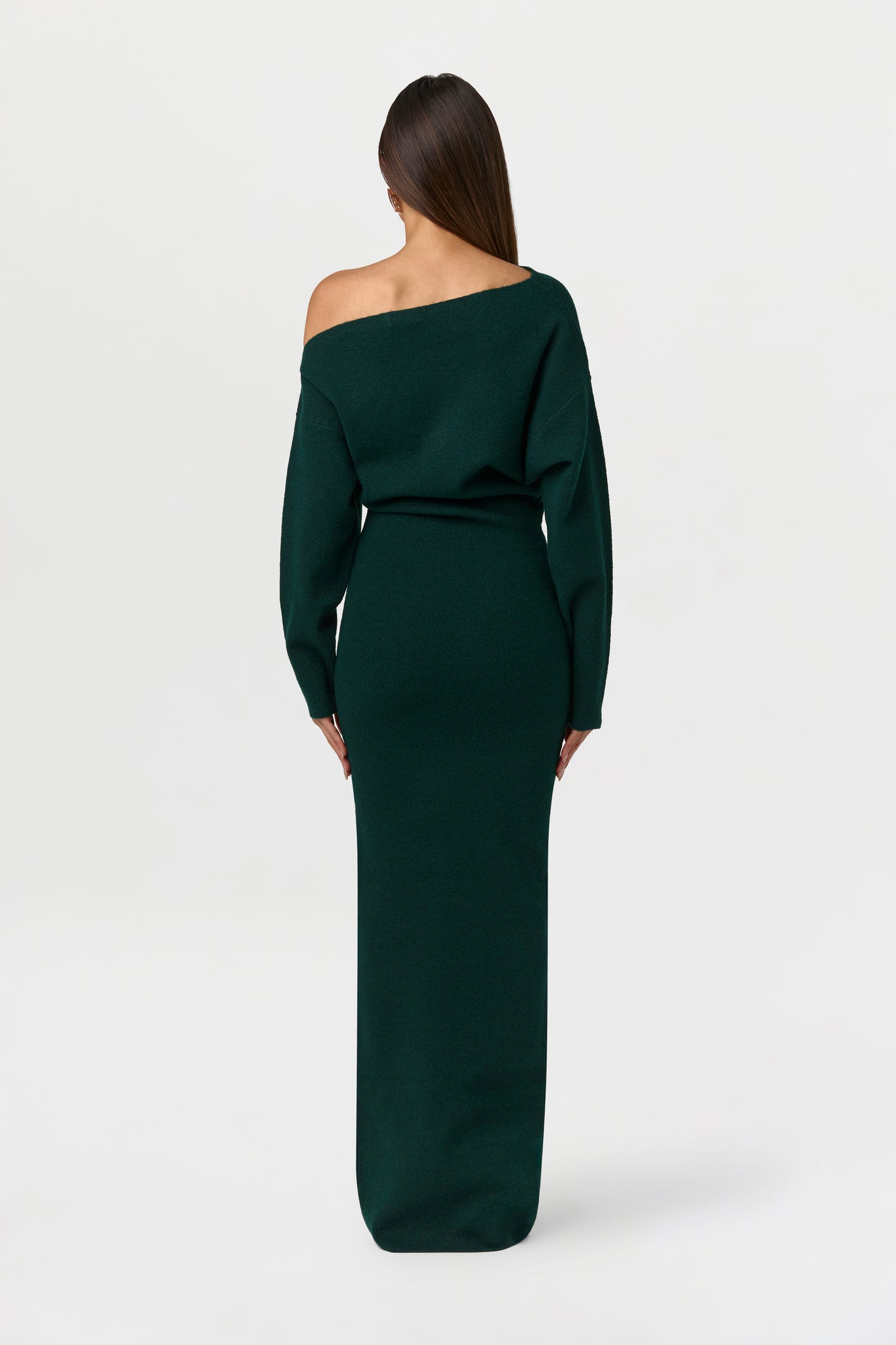 Knit Off-Shoulder Sweater Maxi Dress