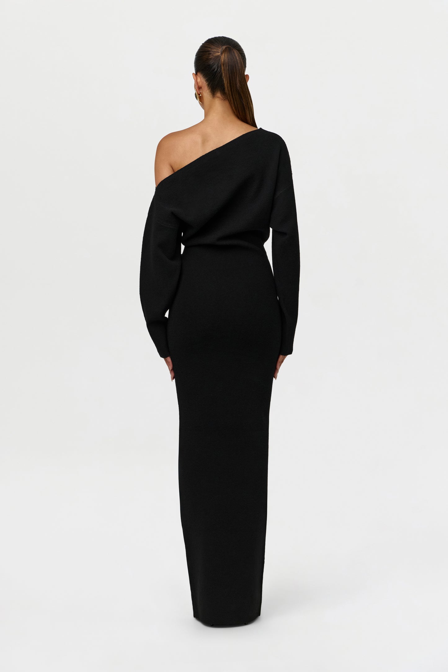 Knit Off-Shoulder Sweater Maxi Dress
