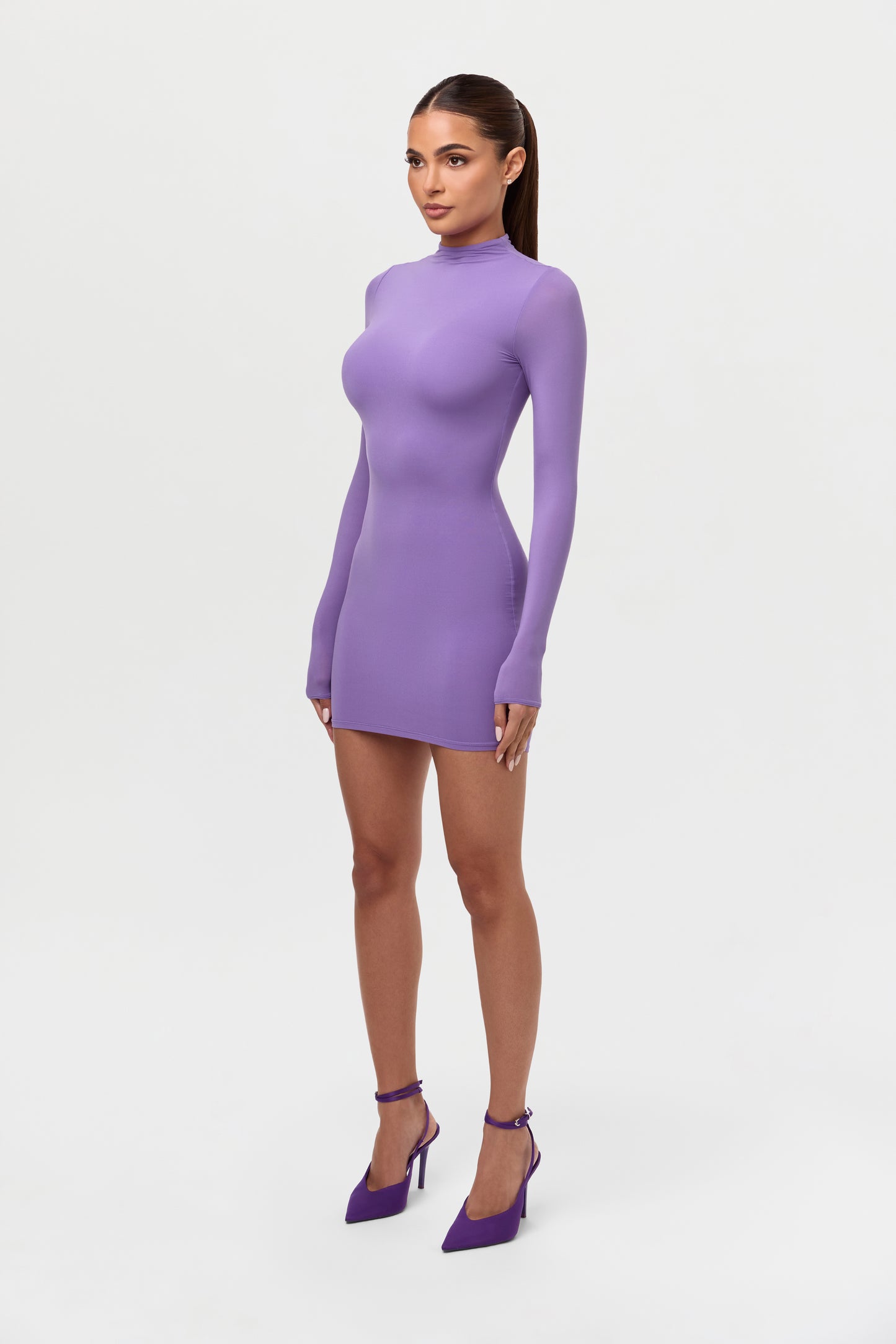 Naked Mock Neck Mini Dress