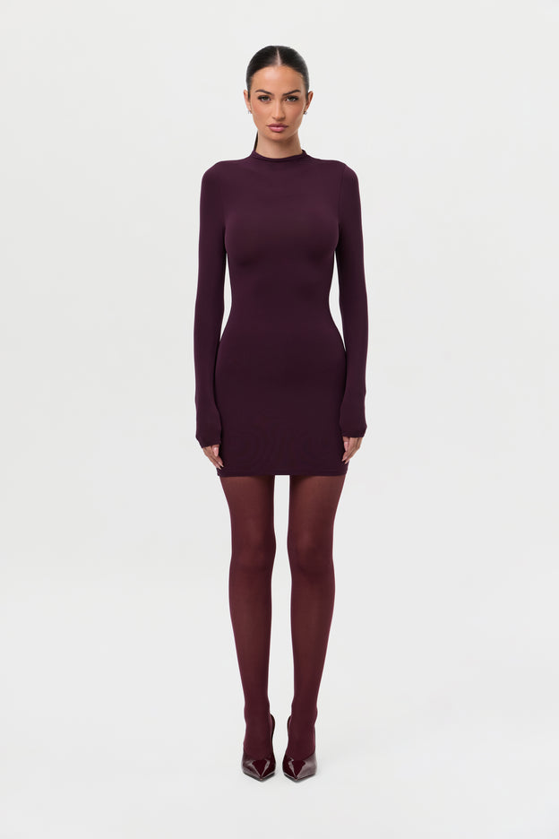 Naked Mock Neck Mini Dress