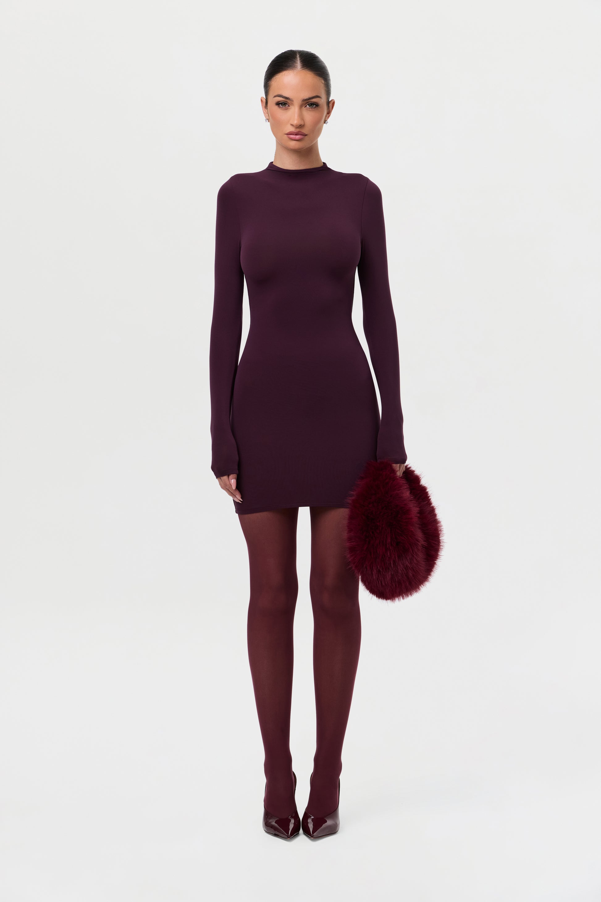 Naked Mock Neck Mini Dress Naked Wardrobe Naked Mock Neck Mini Dress Naked Wardrobe