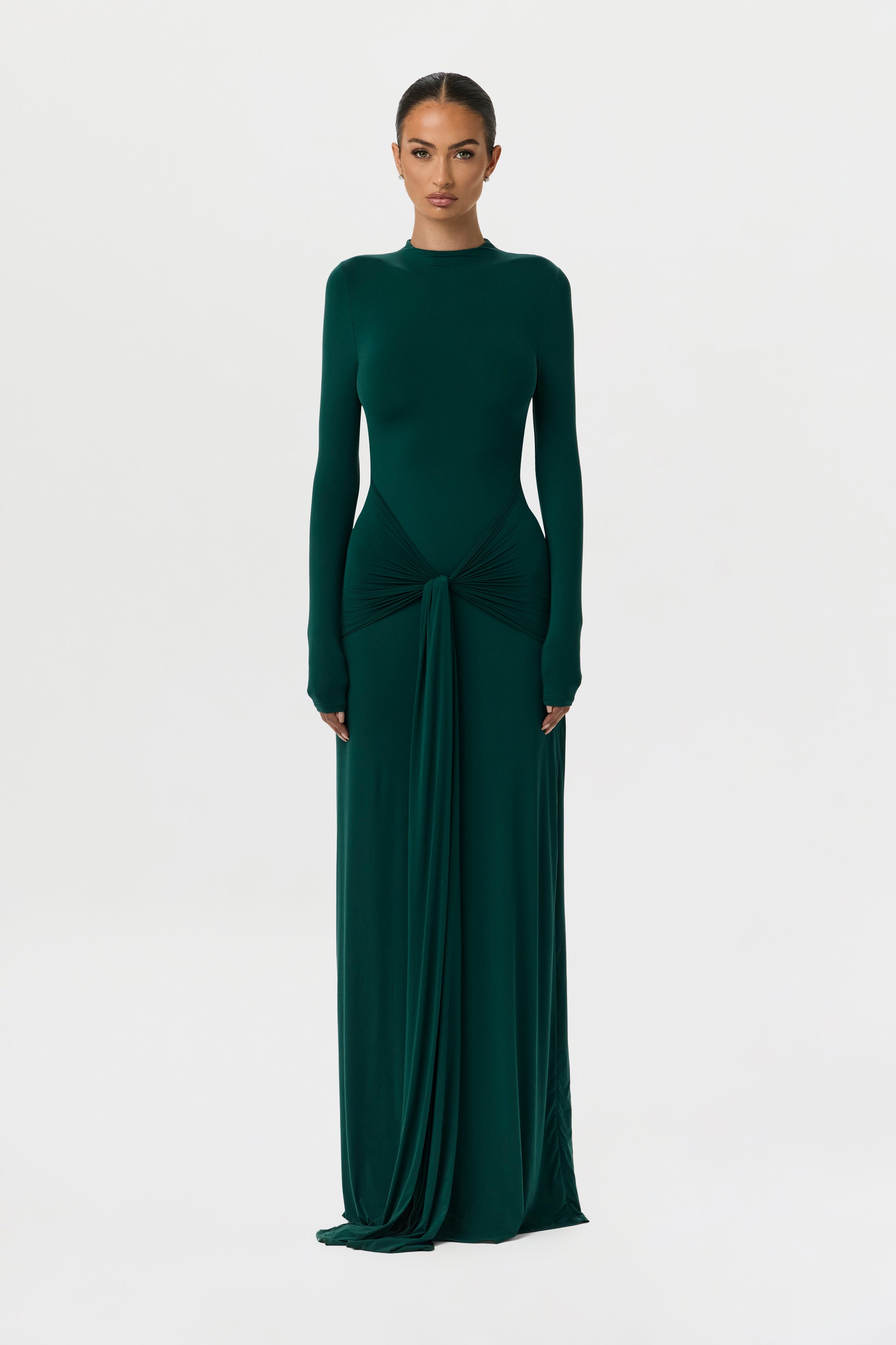 Naked Mock Neck Drape Tie Dress Naked Wardrobe Naked Mock Neck Drape Tie Dress Naked Wardrobe