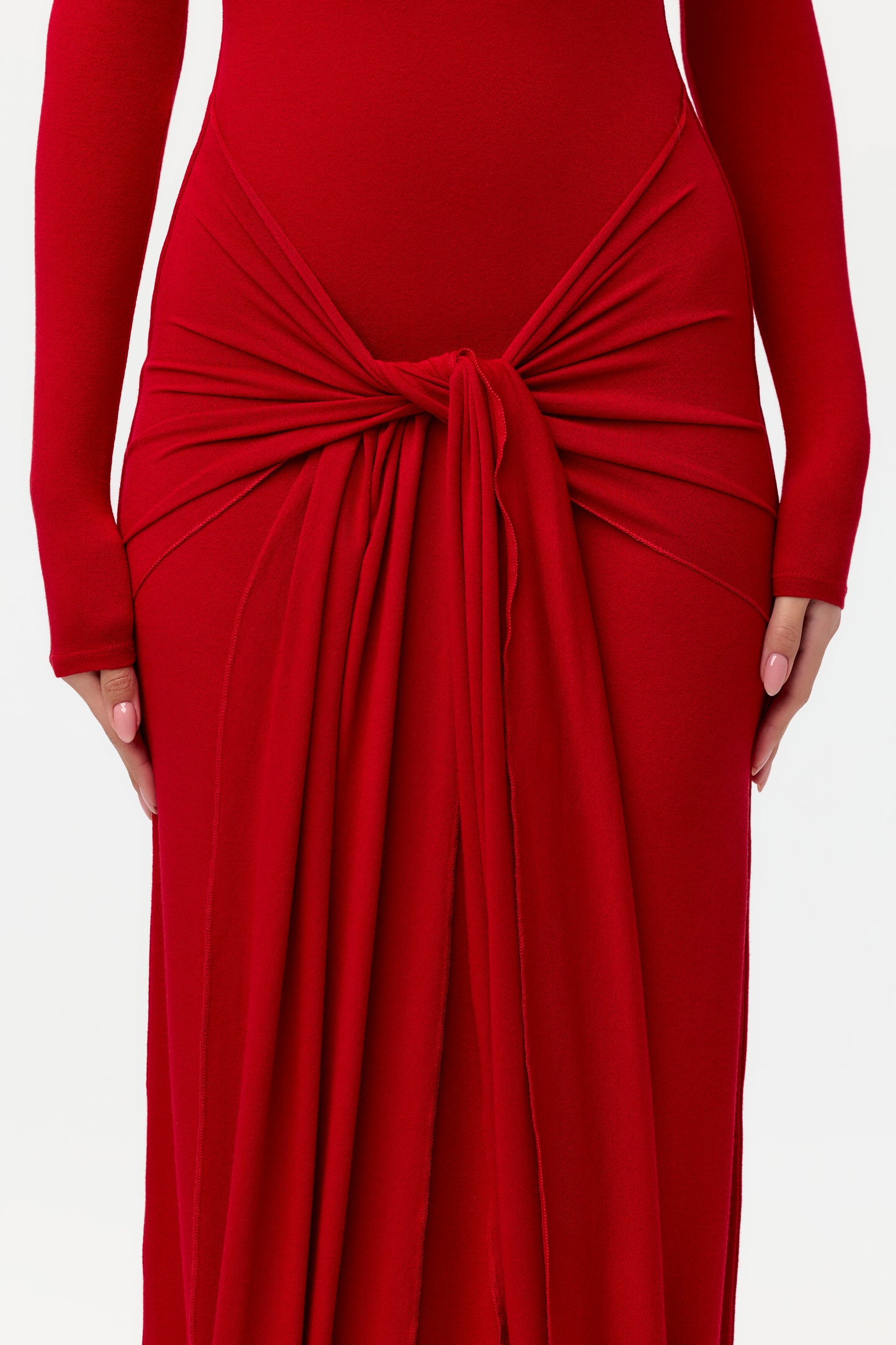 NW Turtleneck Draped Tie Dress