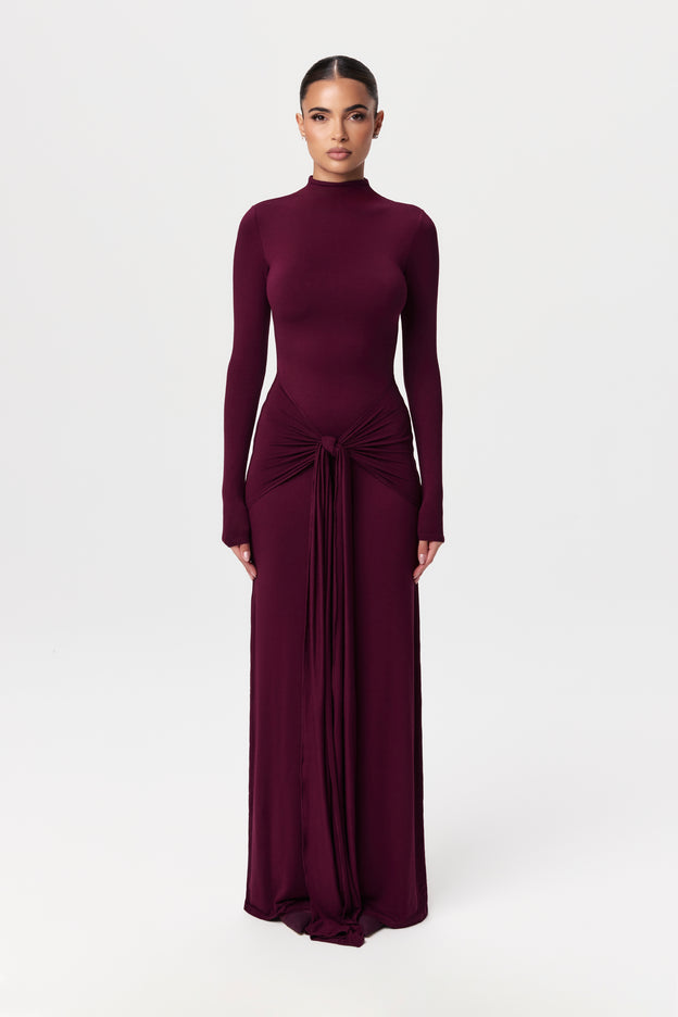 NW Turtleneck Draped Tie Dress