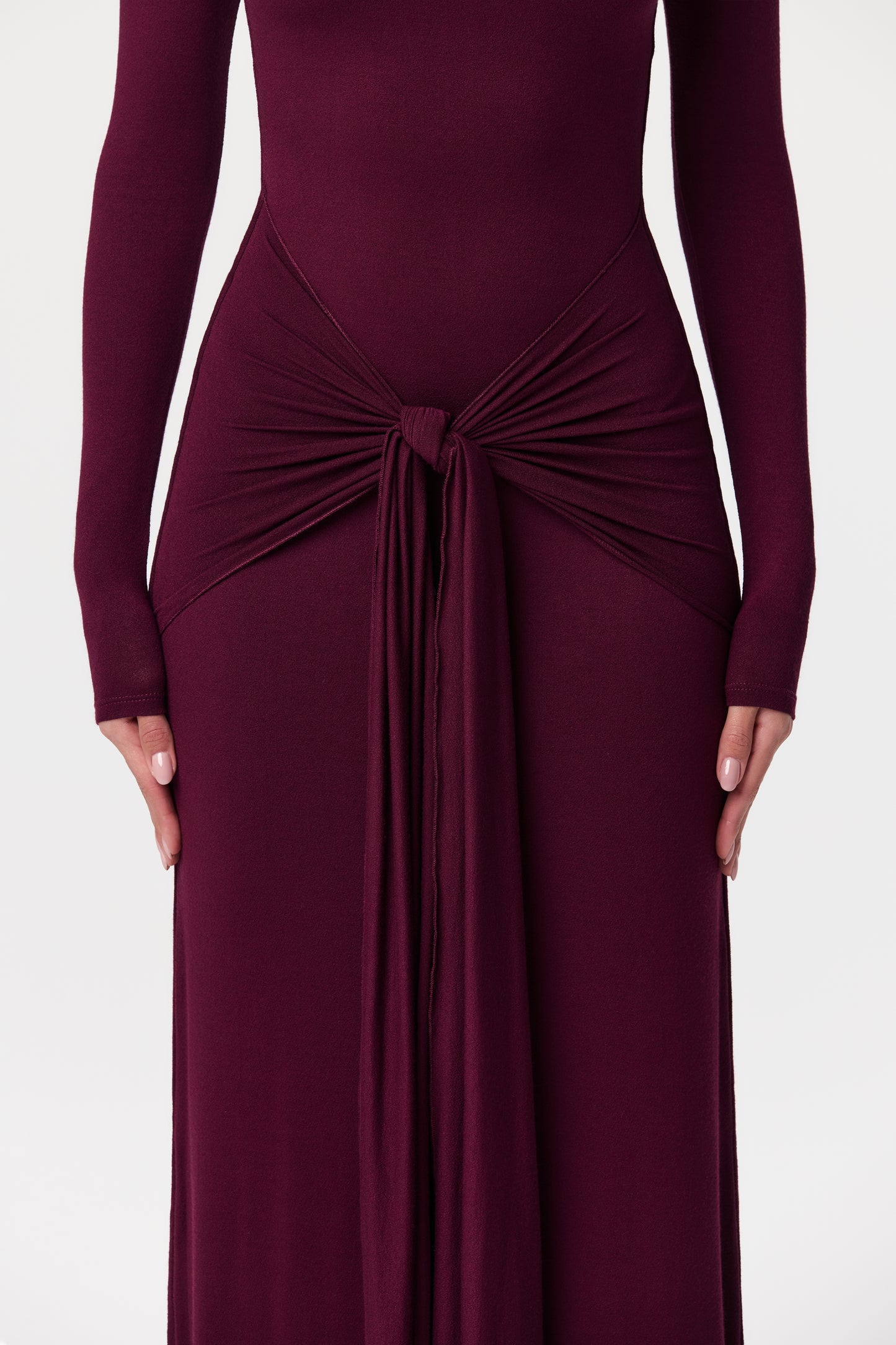 NW Turtleneck Draped Tie Dress